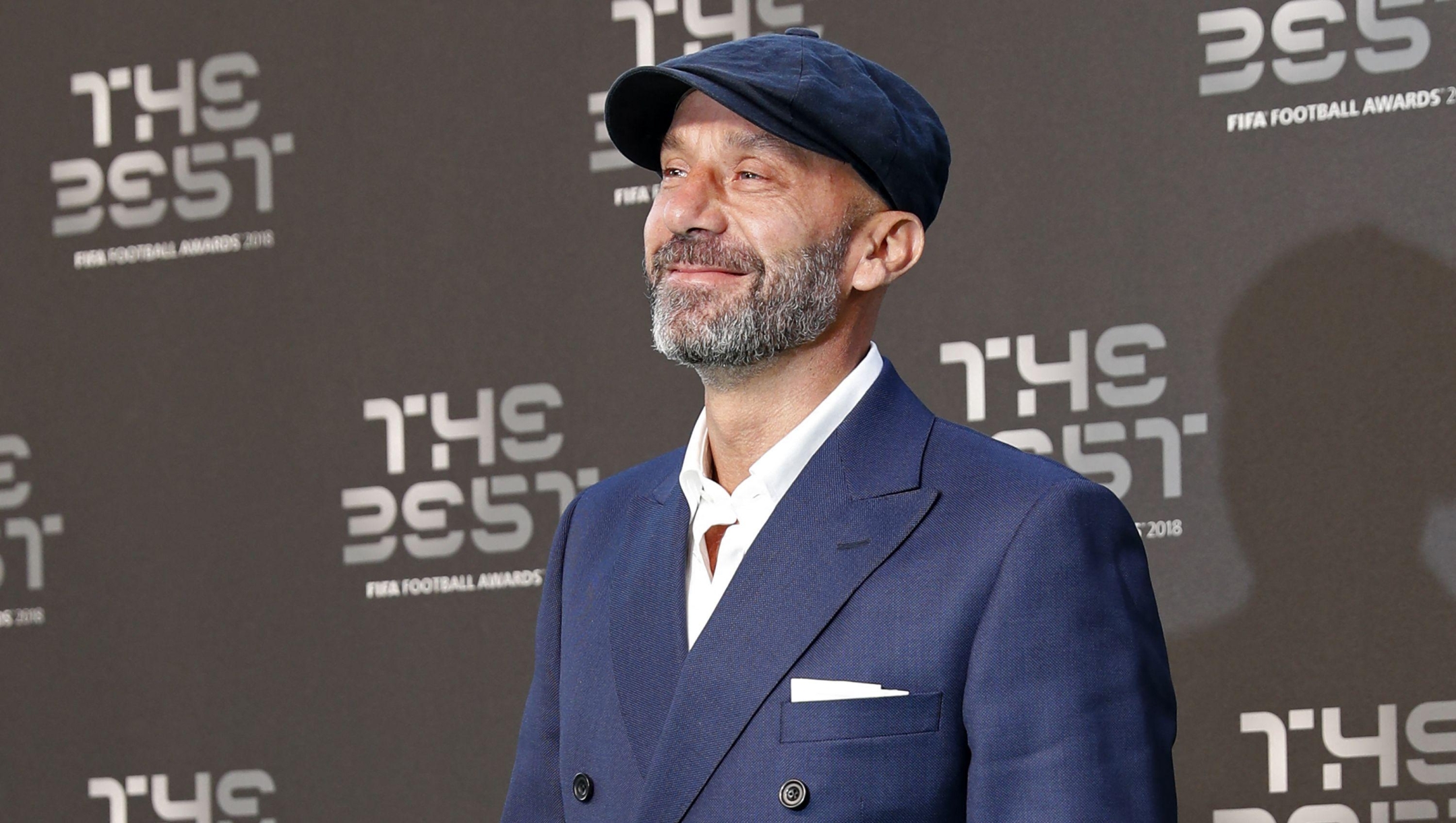 (FILES) In this file photo taken on September 24, 2018 Italian former player Gianluca Vialli poses for a photograph as he arrives for The Best FIFA Football Awards ceremony, on September 24, 2018 in London. - Former Juventus, Chelsea and Italy striker Gianluca Vialli has died aged 58 of pancreatic cancer, his former clubs announced on January 6, 2023. (Photo by Adrian DENNIS / AFP)