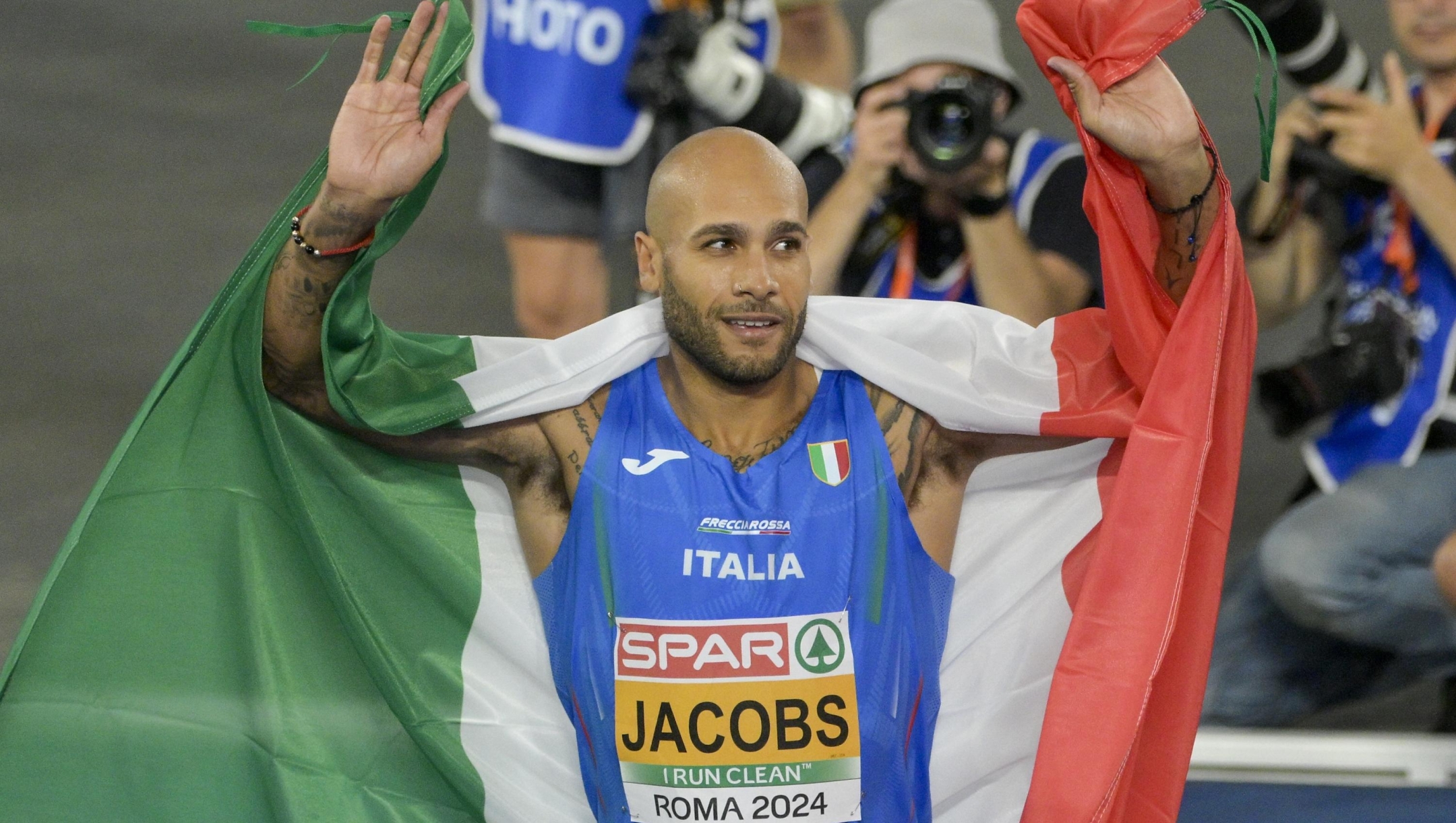 Italy’s Marcell Jacobs competes 100m Men’s during the 26th edition of Rome 2024 European Athletics Championships at the Olympic Stadium in Rome, Italy - Saturday, June 8, 2024 - Sport, Athletics (Photo by Fabrizio Corradetti/LaPresse)