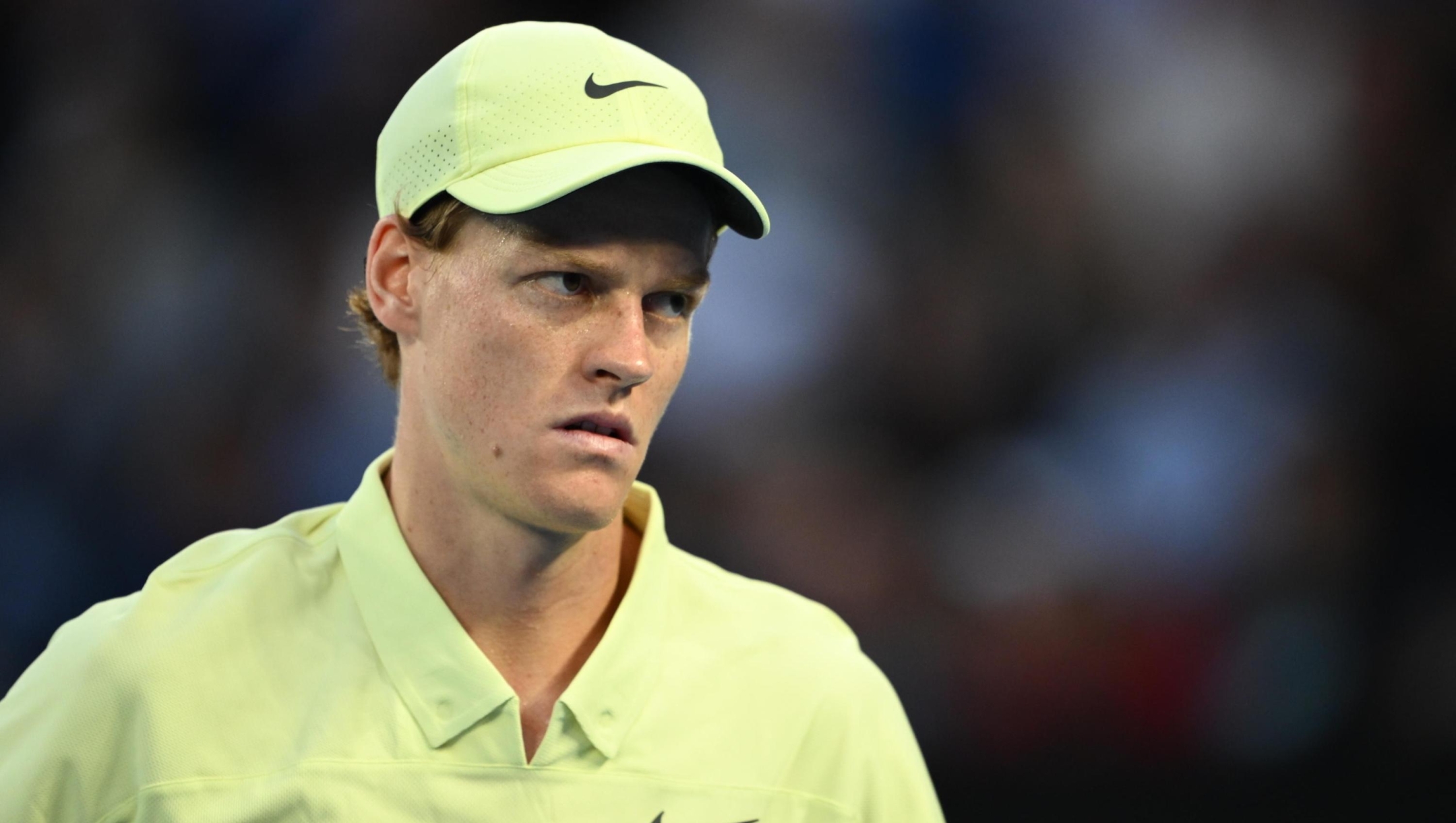 epa11854006 Jannik Sinner of Italy looks on during the Men's Singles final match against Alexander Zverev of Germany at the Australian Open Grand Slam tennis tournament in Melbourne, Australia, 26 January 2025.  EPA/JOEL CARRETT  AUSTRALIA AND NEW ZEALAND OUT