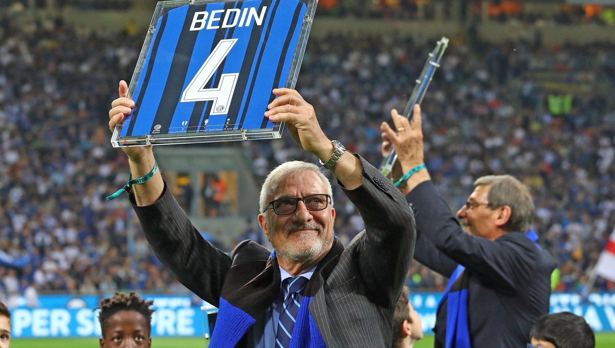 Gianfranco Bedin during the serie A match between FC Internazionale and Juventus at Stadio Giuseppe Meazza on April 28, 2018 in Milan, Italy. (Photo by Marco Luzzani - Inter/FC Internazionale via Getty Images)