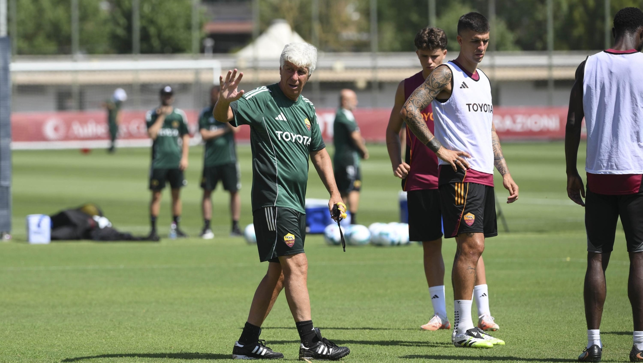 AS Roma coach Giampiero Gasperini during training session at Centro Sportivo Fulvio Bernardini on July 19, 2025 in Rome, Italy. (Photo by Luciano Rossi/AS Roma via Getty Images)