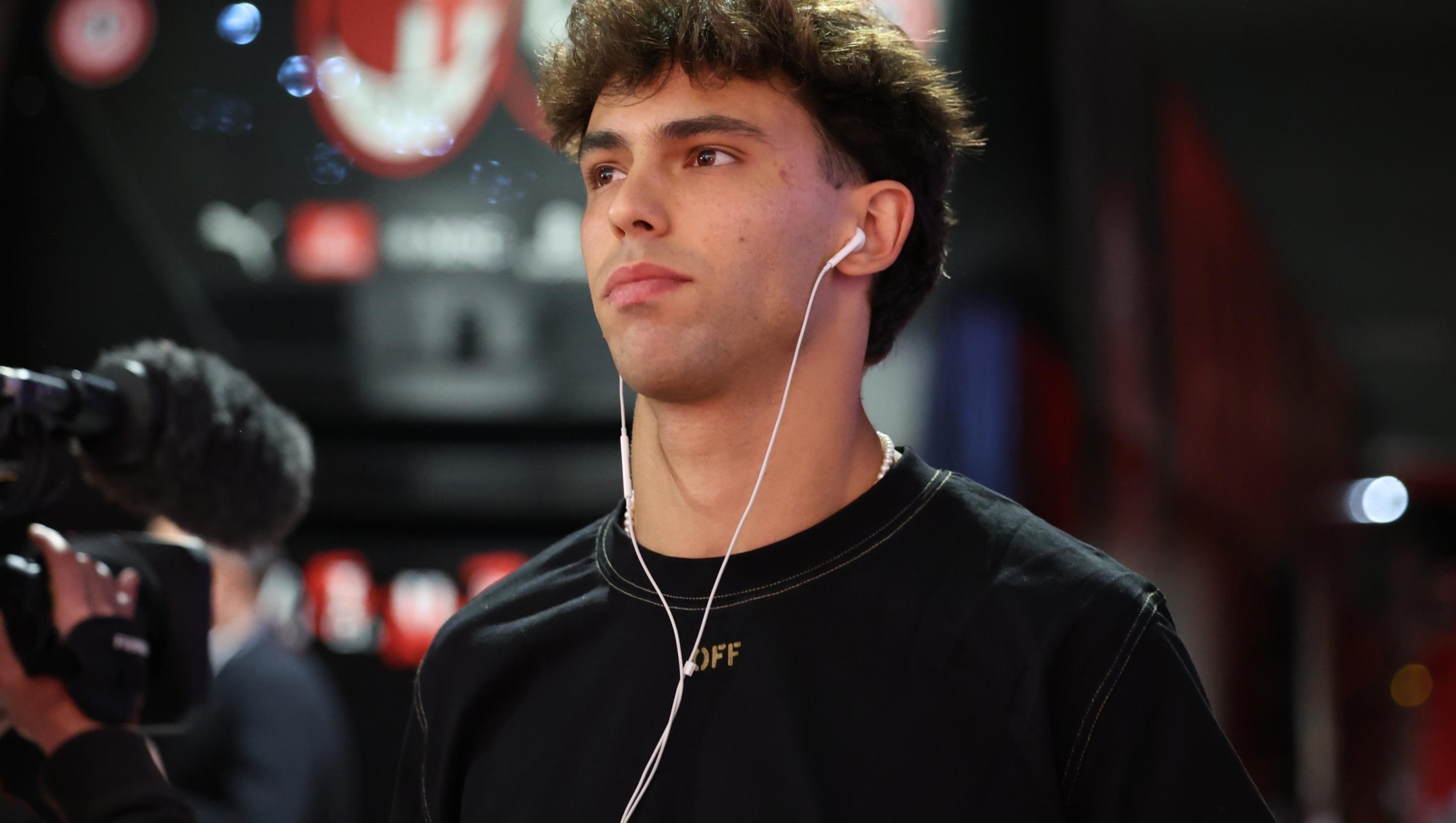 Joao Felix AC Milan arrives before the Serie A match between AC Milan and Monza at Stadio Giuseppe Meazza on May 24, 2025 in Milan, Italy. (Photo by Claudio Villa/AC Milan via Getty Images)