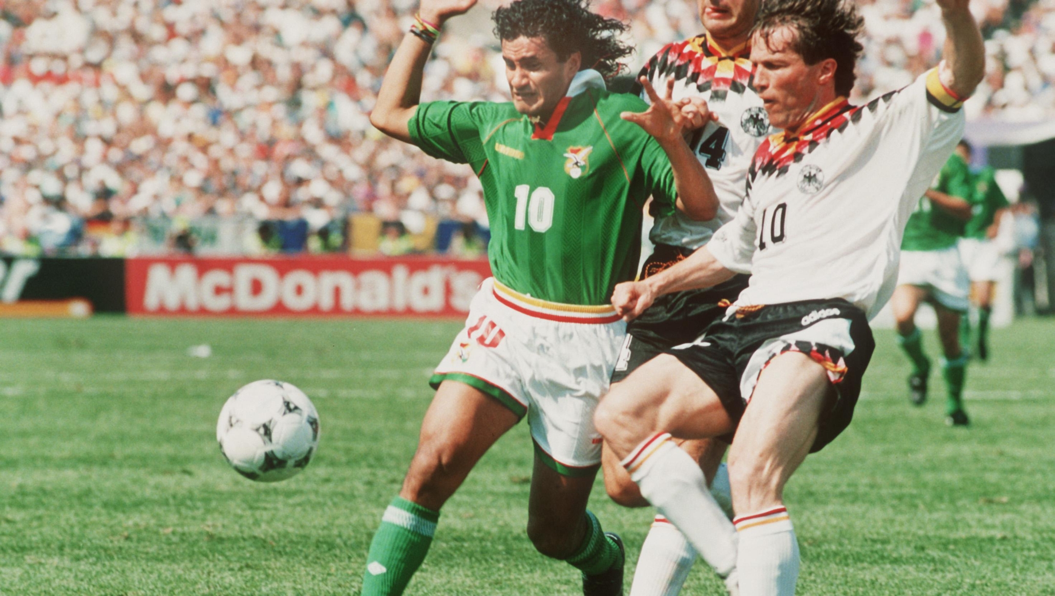 0 against Bolivia in the opening game of the 1994 FIFA World Cup in the USA. (Photo by dpa Picture-Alliance via AFP)