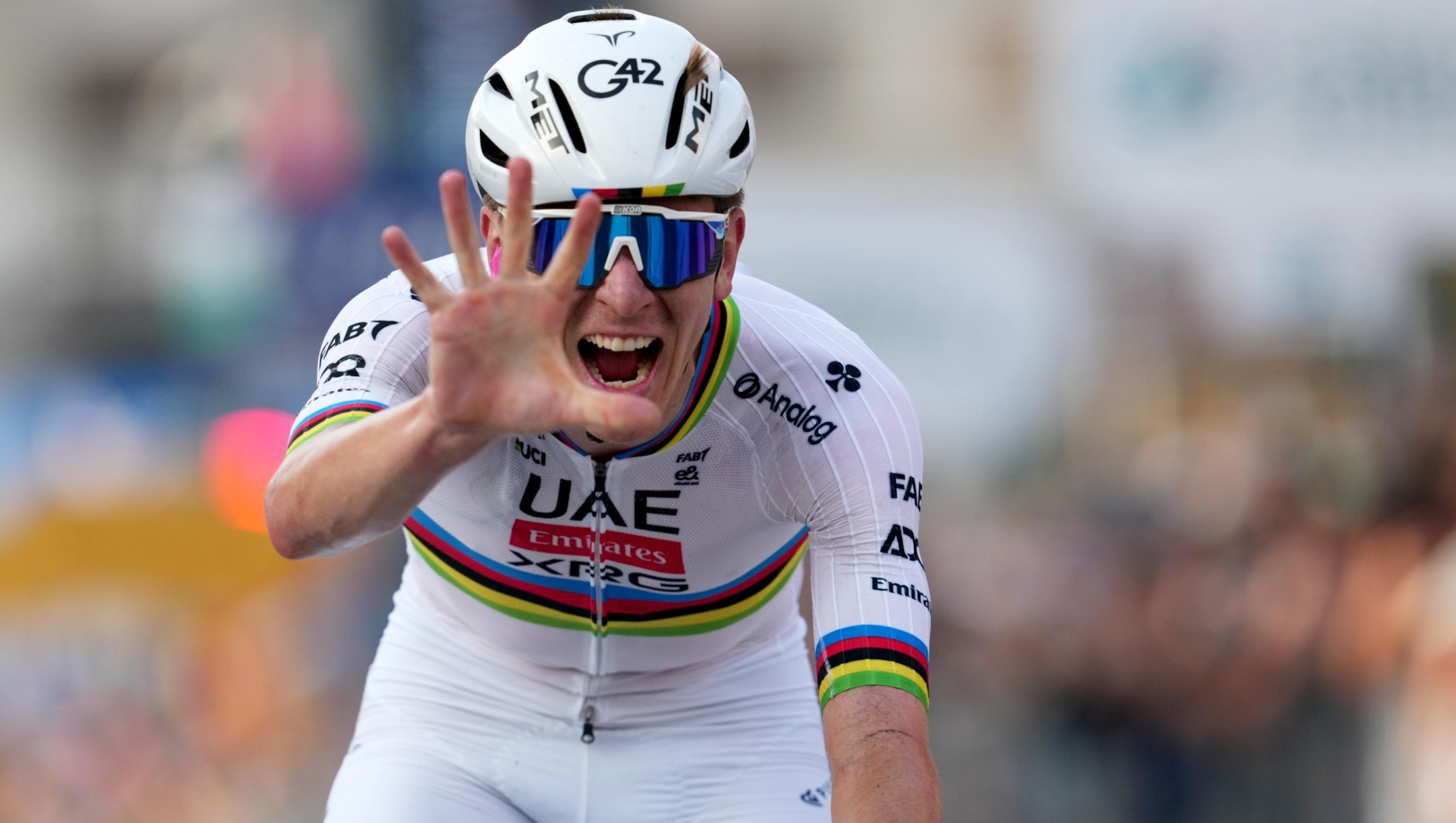 POGACAR Tadej wins the 119th edition of the Il Lombardia, Tour of Lombardy cycling race, a 241 km one day race from Como to Bergamo on October 11, 2025, Italy. (Photo by Gian Mattia D'Alberto/LaPresse)