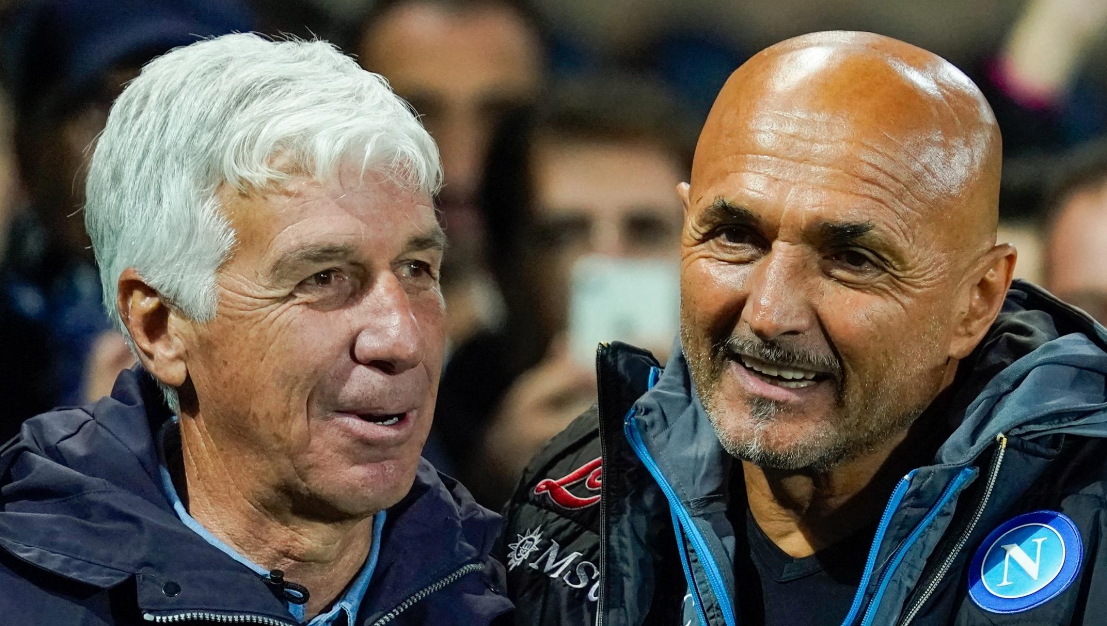 Luciano Spalletti (Head Coach of SSC Napoli) and Gianpiero Gasperini, Head Coach (Atalanta BC) during the Italian championship Serie A football match between Atalanta BC and SSC Napoli on November 5, 2022 at Gewiss stadium in Bergamo, Italy - Photo Morgese-Rossini / DPPI (Photo by Alessio Morgese / DPPI via AFP)