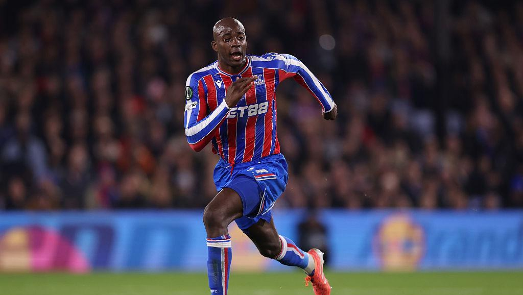  Jean-Philippe Mateta of Crystal Palace runs for the ball during the UEFA Conference League 2025/26 League Phase MD3 match between Crystal Palace FC and AZ Alkmaar at Selhurst Park on November 06, 2025 in London, England. (Photo by Ryan Pierse/Getty Images)