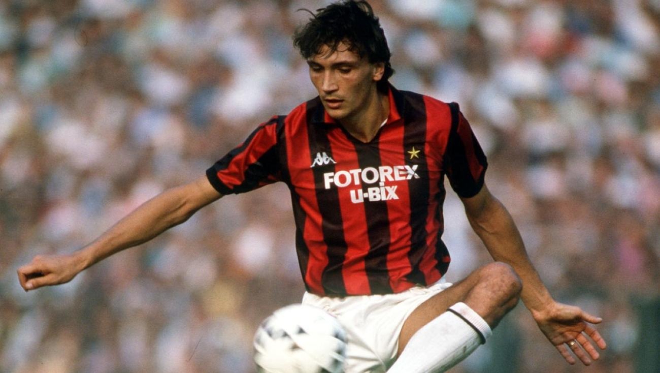  5th October 1986, Italian League, Serie A, Juventus 0 v AC Milan 0, Dario Bonetti, AC,Milan  (Photo by Bob Thomas Sports Photography via Getty Images