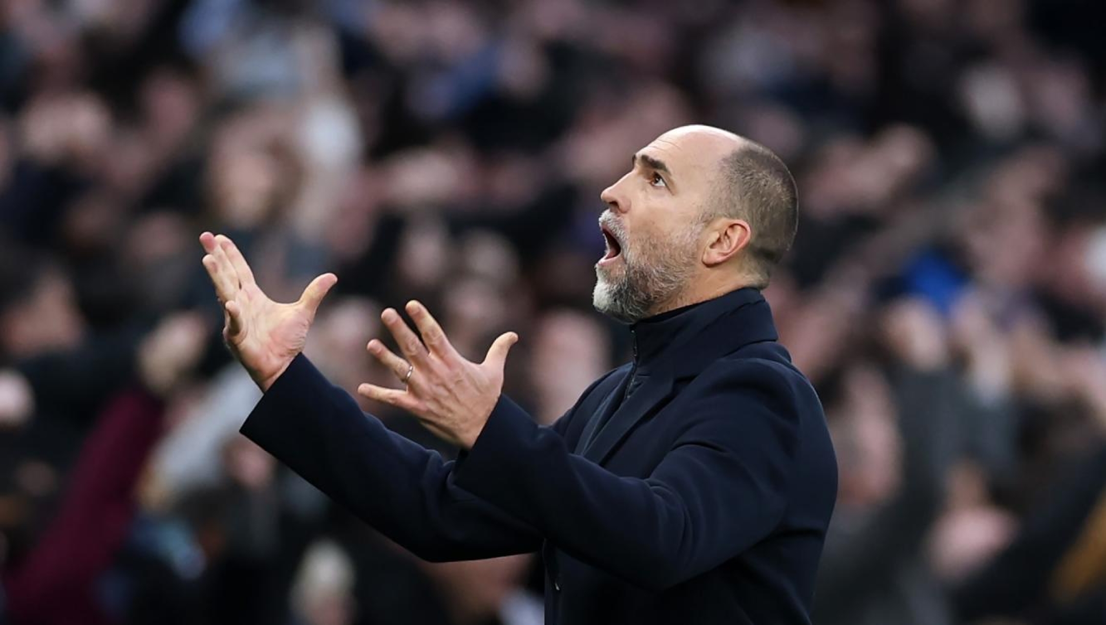  Igor Tudor, Manager of Tottenham Hotspur reacts during the Premier League match between Tottenham Hotspur and Arsenal at Tottenham Hotspur Stadium on February 22, 2026 in London, England. (Photo by Justin Setterfield/Getty Images)