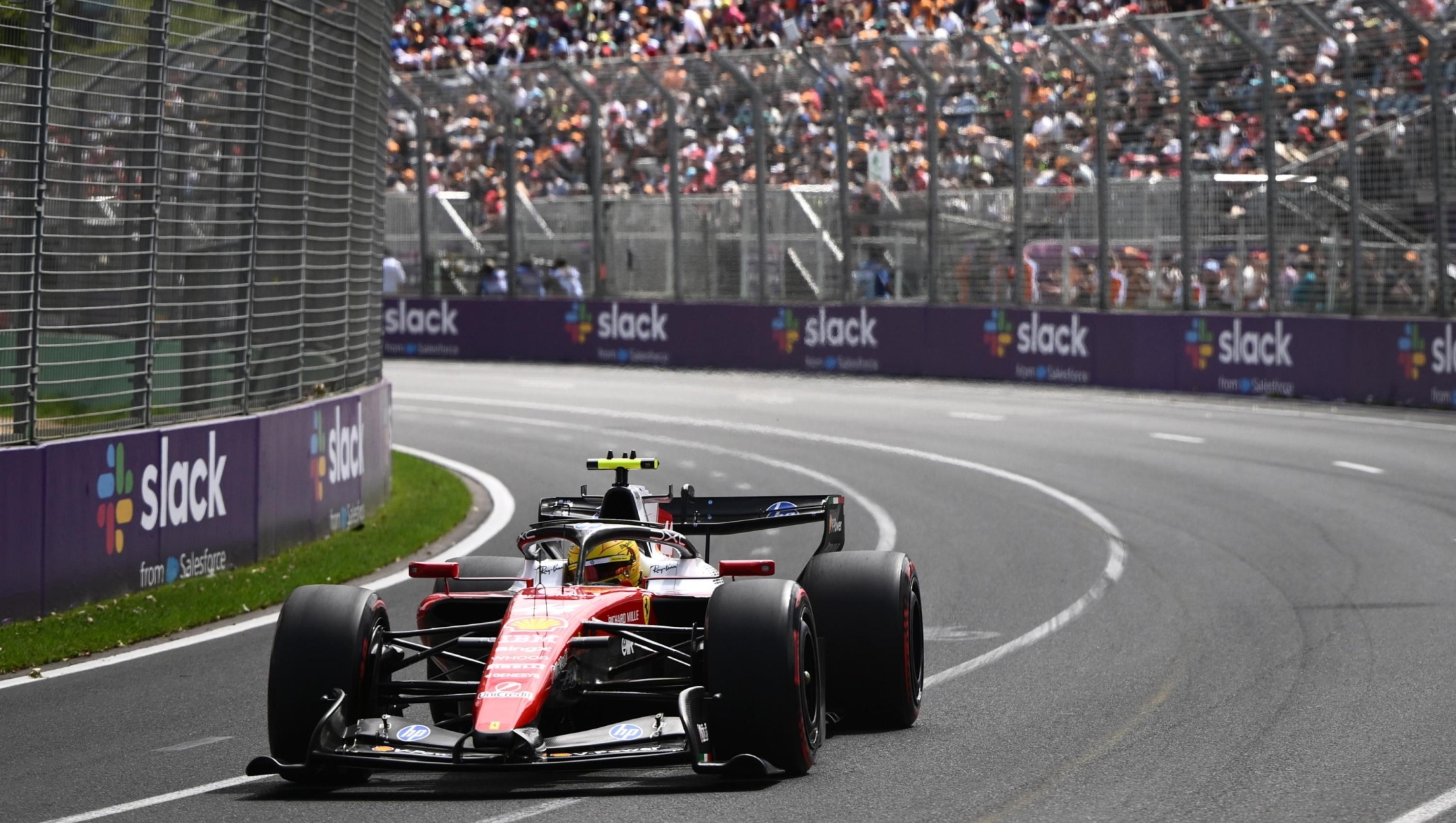 epa12800755 Lewis Hamilton of Ferrari in action during the 2026 Australian Grand Prix at Albert Park Circuit in Melbourne, Australia, 07 March 2026.  EPA/JOEL CARRETT EDITORIAL USE ONLY AUSTRALIA AND NEW ZEALAND OUT