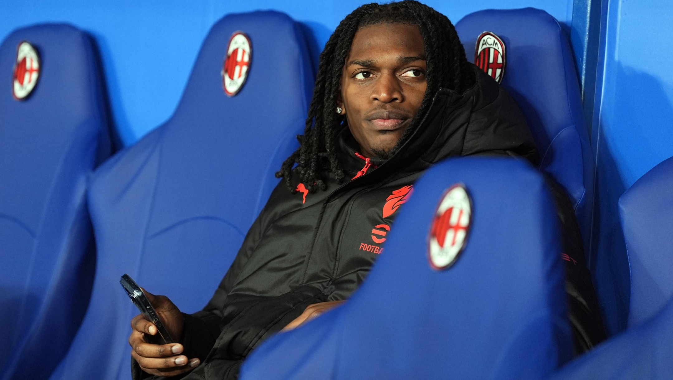 AC Milan’s Rafael Leao before the EA Sports FC italian Supercup 2025 semifinal match between Napoli and AC Milan at Al-Awwal Park Stadium in Riyadh, Saudi Arabia - Sport, Soccer -  Thursday December 18, 2025 (Photo by Massimo Paolone/LaPresse)