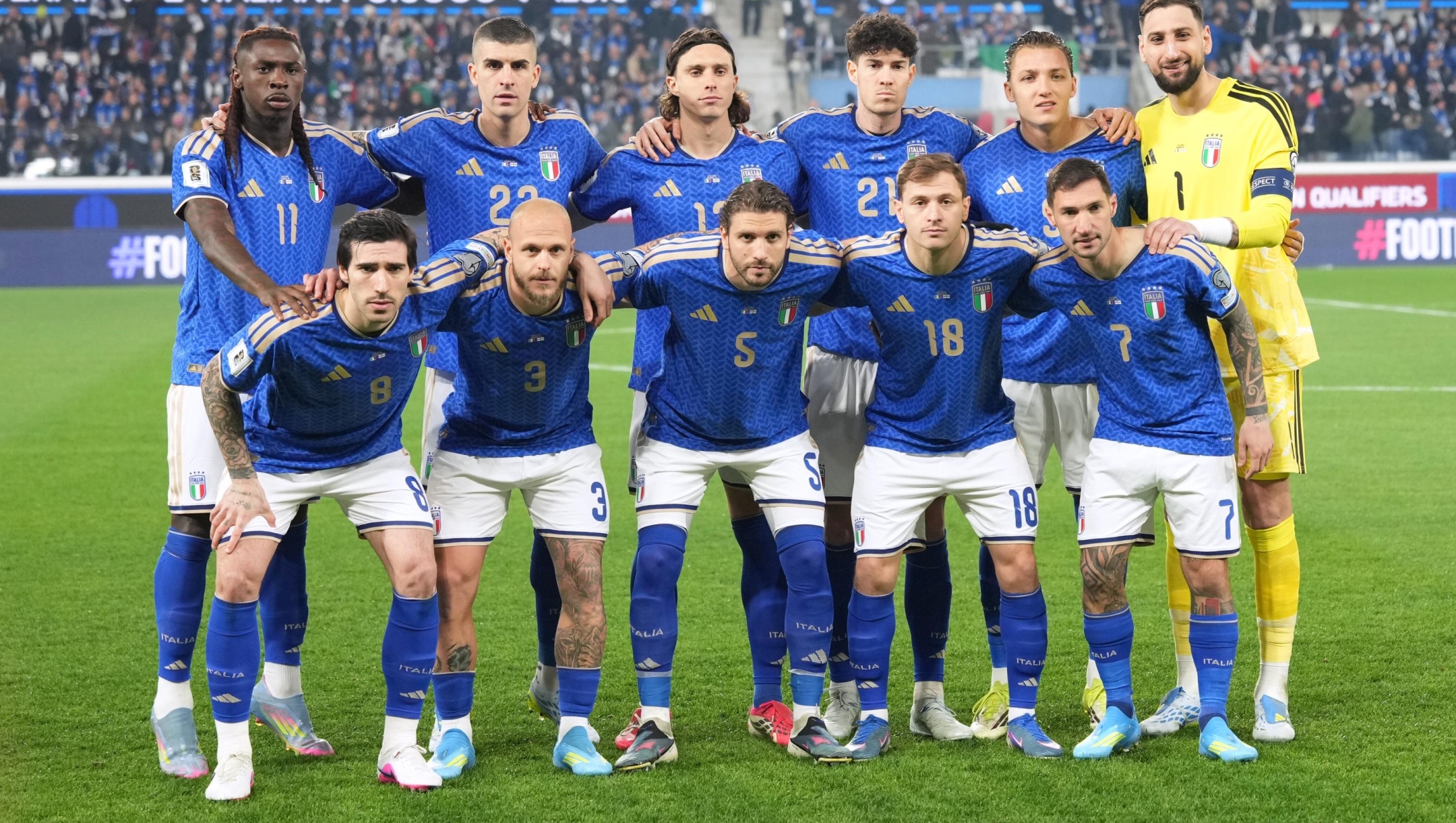 Italyâs team   during the World Cup 2026 qualifying play-off soccer match between Italy vs Northern Ireland at the New Balance Stadium in Bergamo, north Italy - Thursday, March  26 , 2026. Sport - Soccer . (Photo by Spada/LaPresse)