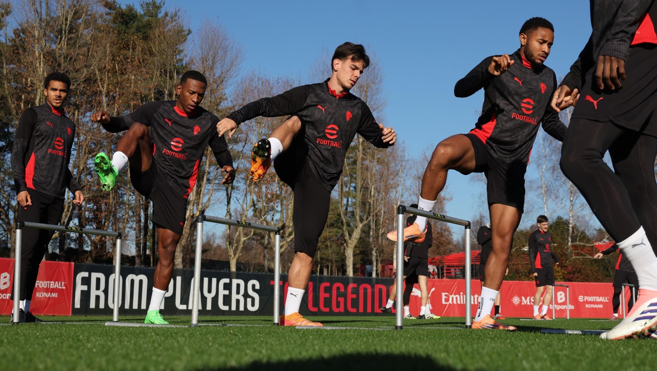  Ardon Jashari and Christopher Nkunku of AC Milan in action during AC Milan training session at Milanello on December 10, 2025 in Cairate, Italy. (Photo by Claudio Villa/AC Milan via Getty Images)
