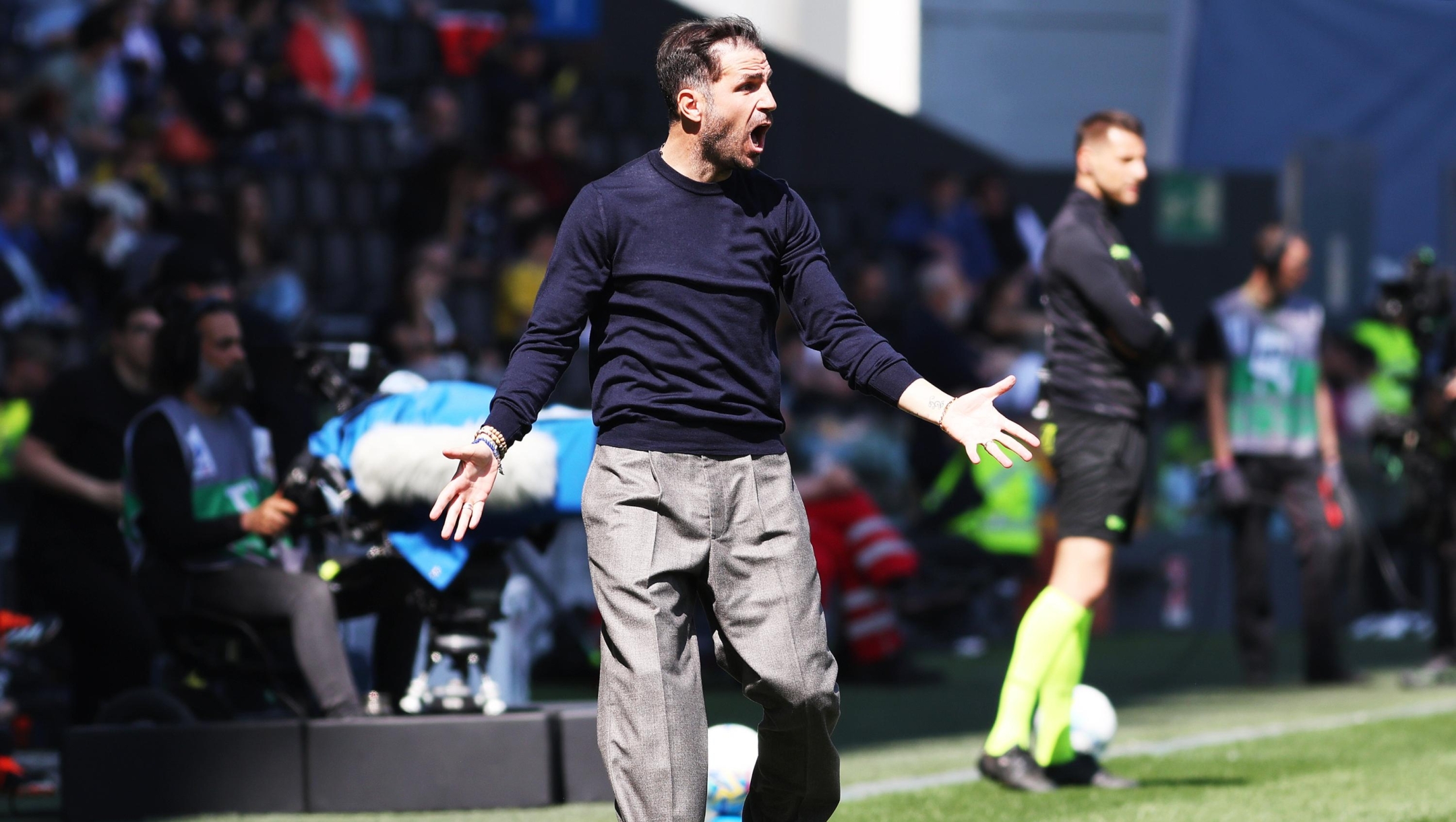 Comos head coach Cesc Fabregas during the Serie A soccer match between Udinese and Como at the Bluenergy Stadium in Udine, north east Italy - Monday, April 06,2026 sport - soccer (Photo by Andrea Bressanutti/Lapresse)