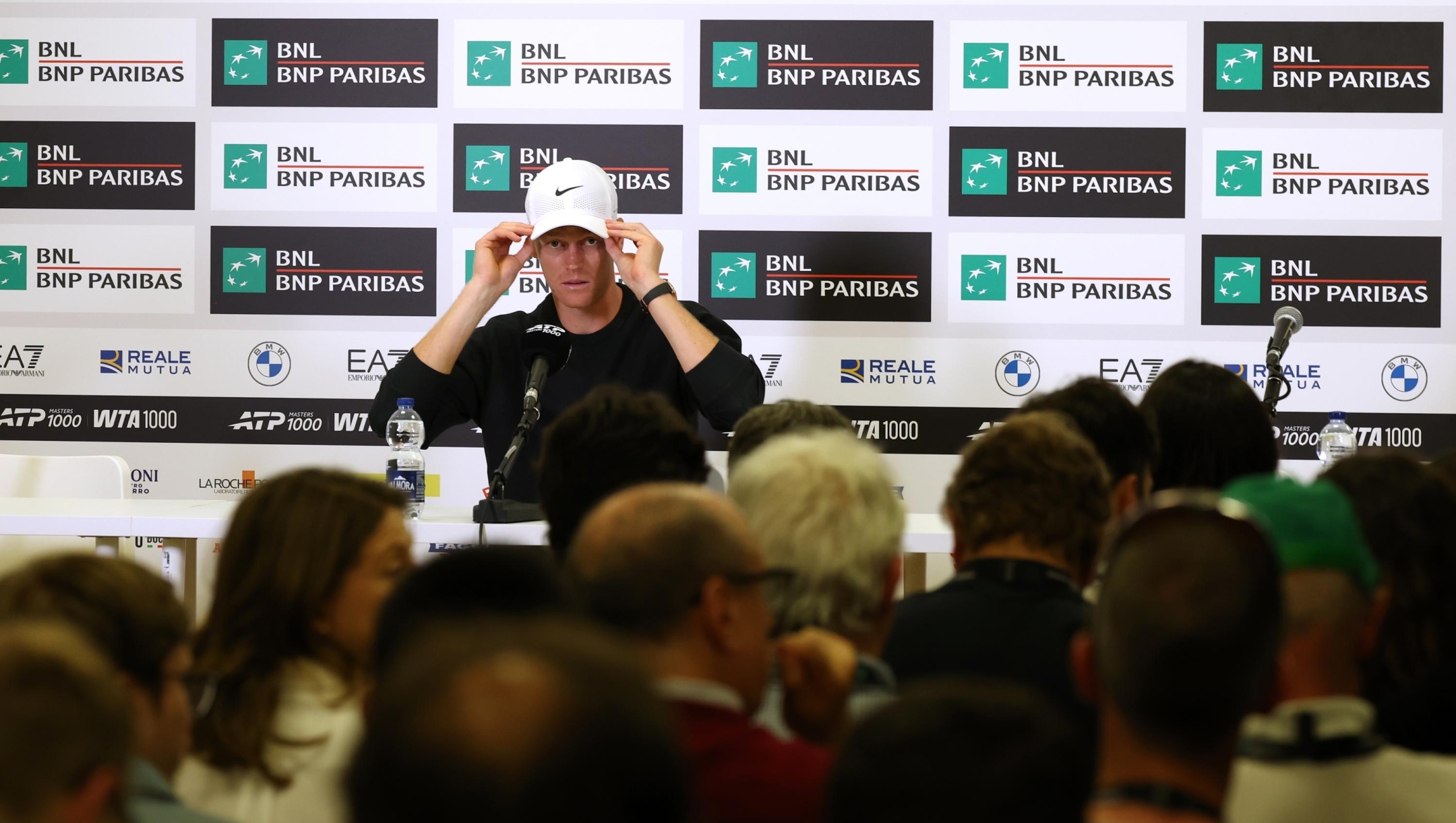  Jannik Sinner of Italy attends a press conference on day three of the Internazionali BNL D'Italia at Foro Italico on May 07, 2026 in Rome, Italy. (Photo by Julian Finney/Getty Images)