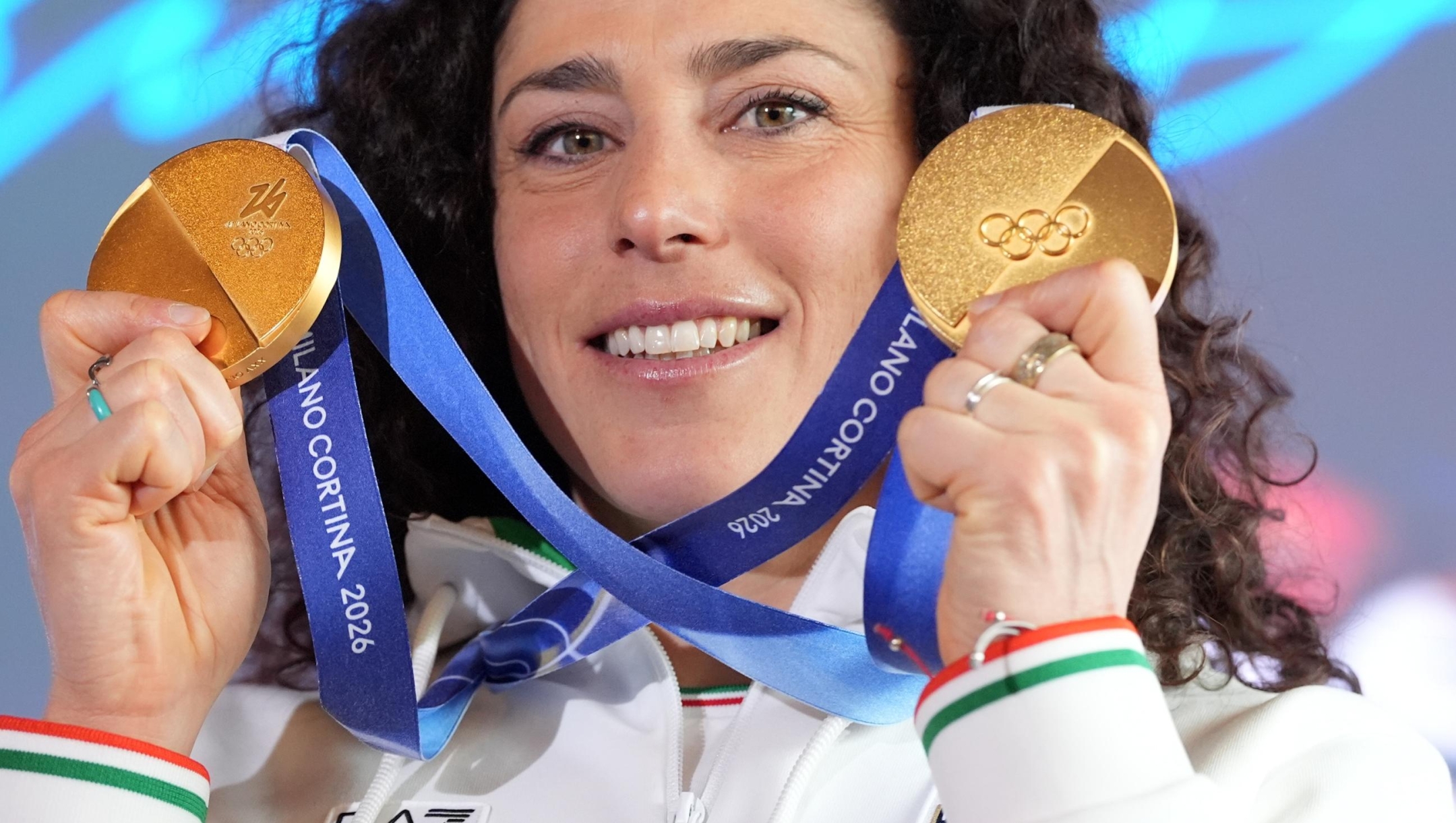 Italy’s Federica Brignone during the press conference at the Milano Cortina 2026 Winter Olympics, in Cortina (Italy) February 16 , 2026 (Spada/LaPresse)