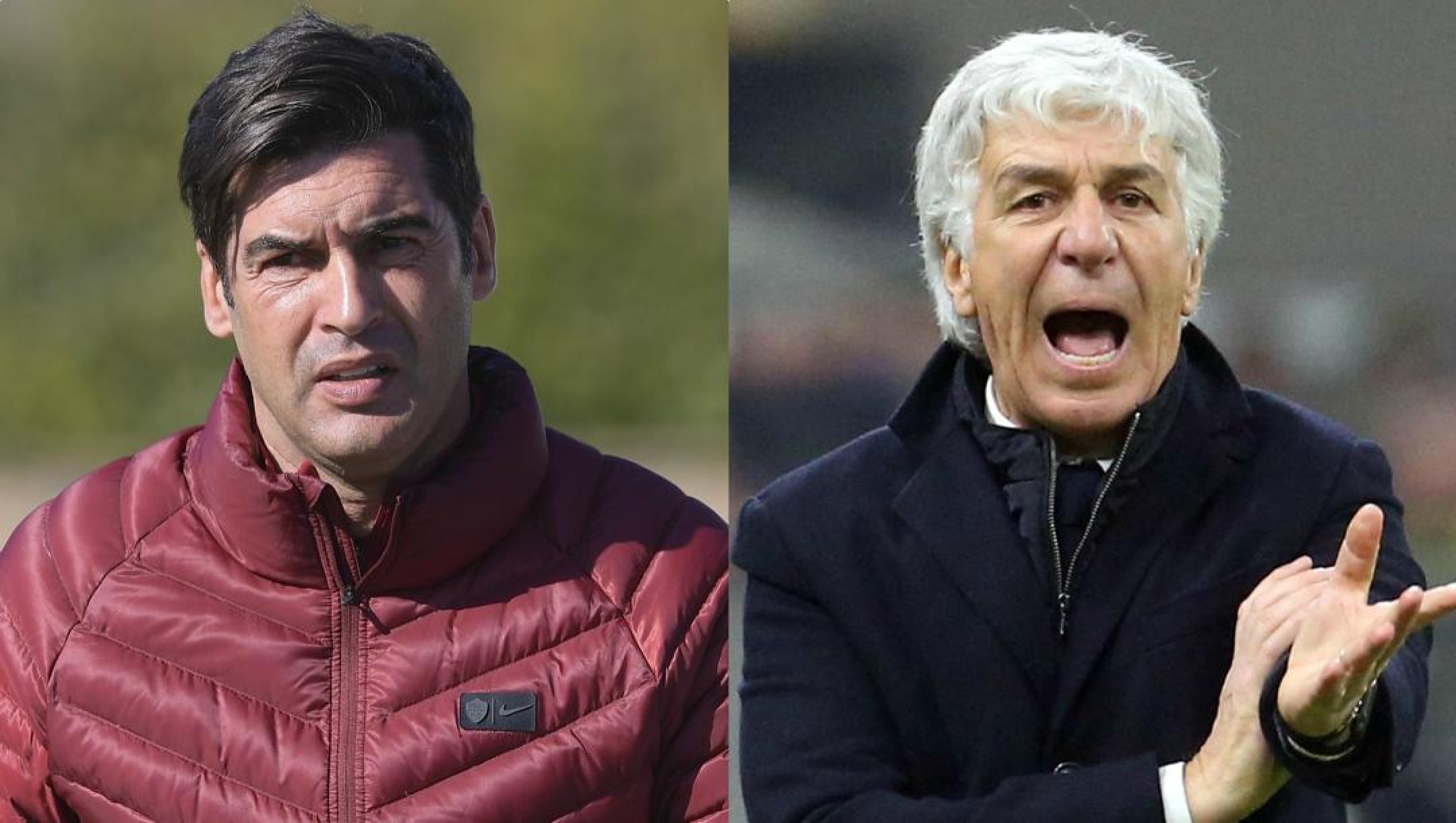 Paulo Fonseca e Gian Piero Gasperini. Lapresse, Ansa