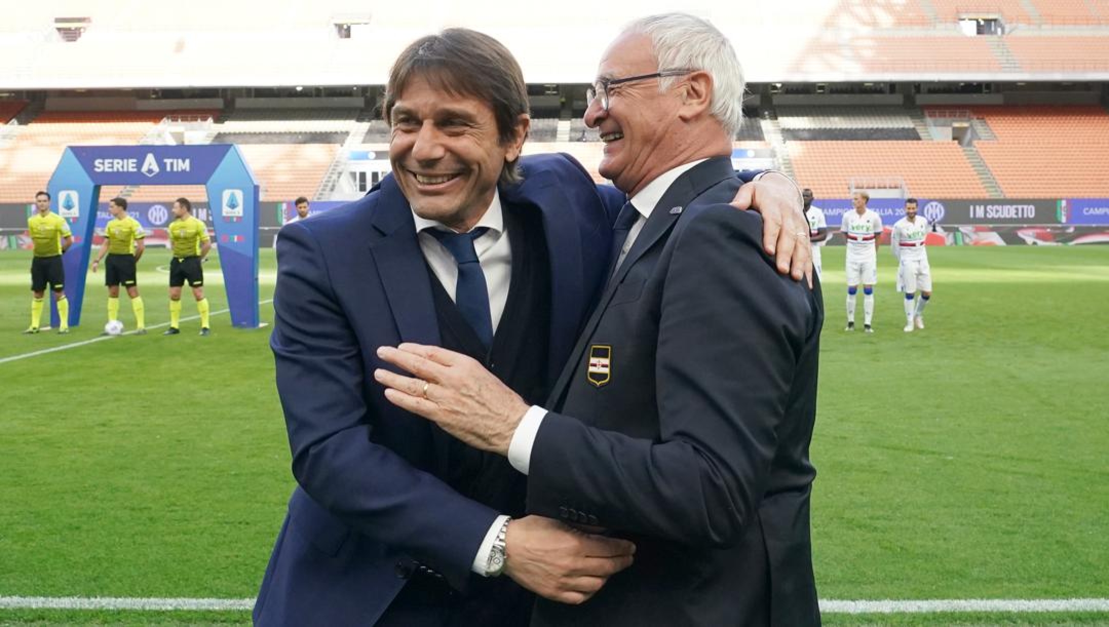 Da sinistra Antonio Conte e Claudio Ranieri. Getty Images