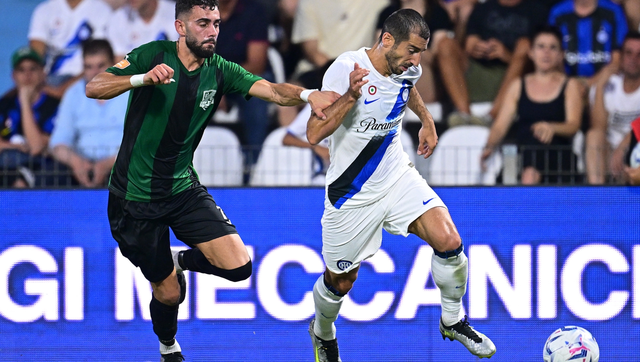 FERRARA, ITALY - AUGUST 13:  Henrikh Mkhitaryan of FC Internazionale in action during the Pre- Season Friendly match between FC Internazionale and KF Egnatia at Stadio Paolo Mazza on August 13, 2023 in Ferrara, Italy. (Photo by Mattia Ozbot - Inter/Inter via Getty Images)