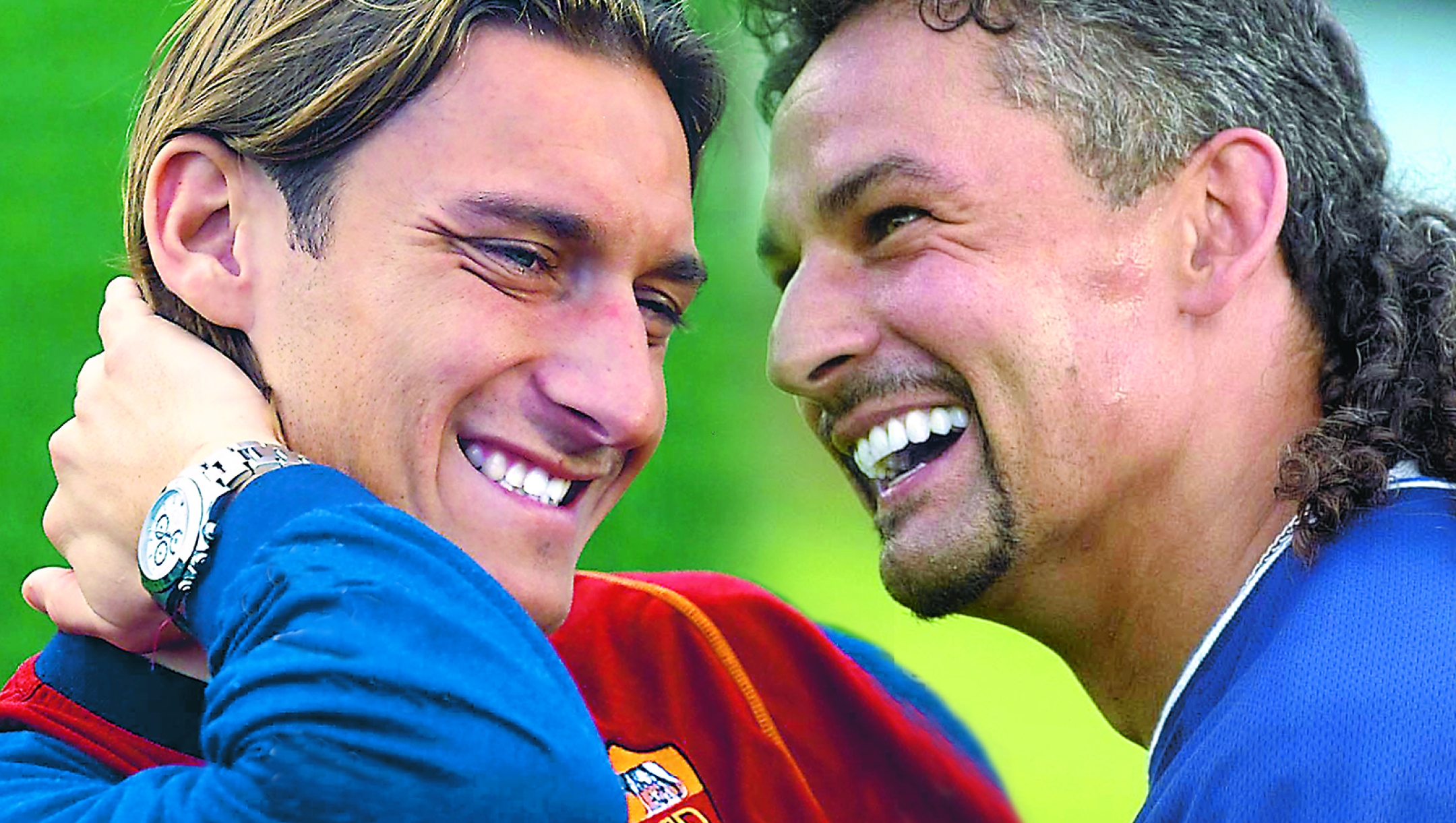 Francesco Totti, 25 anni, e Roberto Baggio, 34:  (LaPresse)