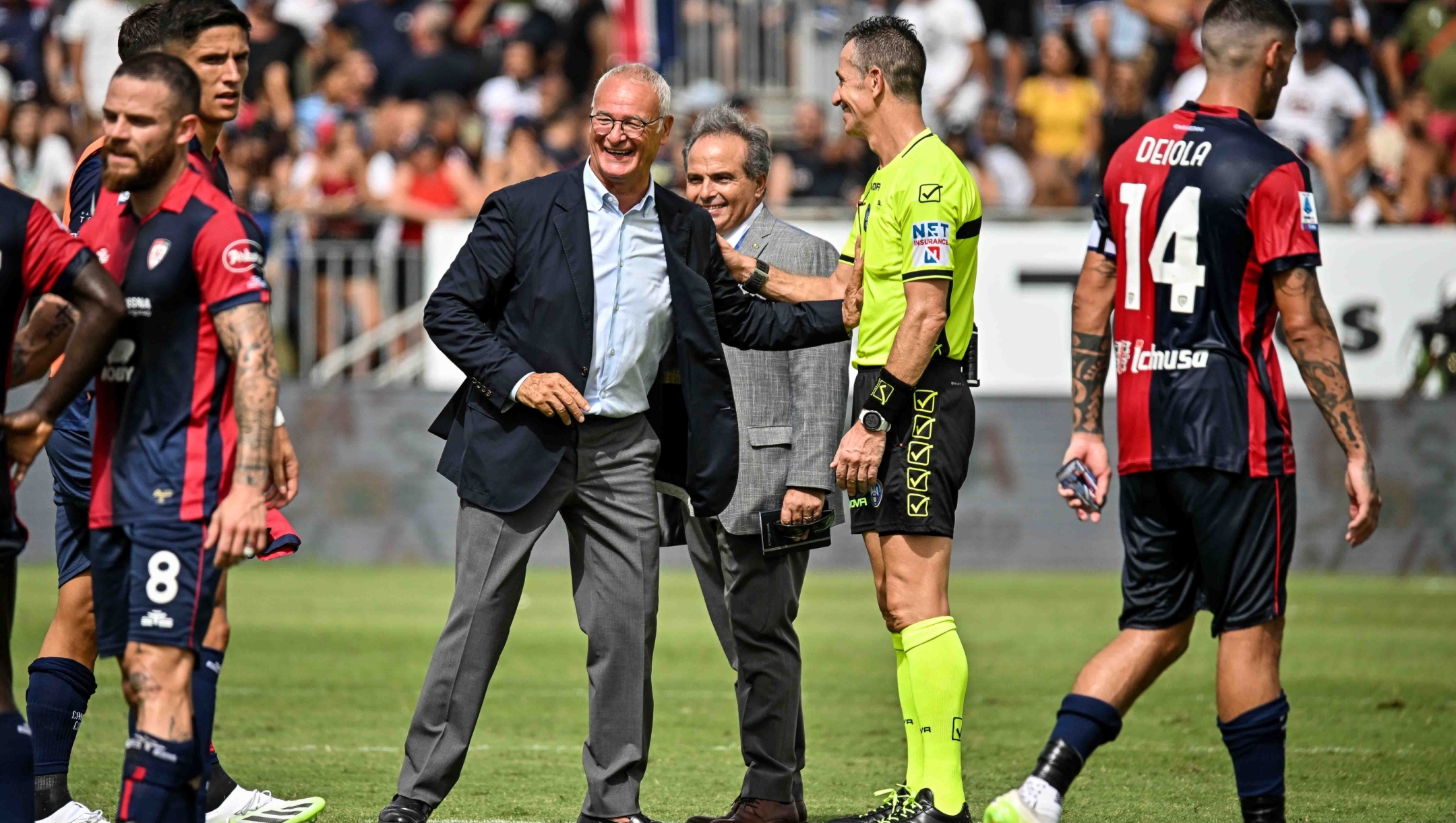 Claudio Ranieri Mister of Cagliari Calcio, Daniele Doveri, Arbitro, Referee - Cagliari - Udinese - fotografo: Ciamillo