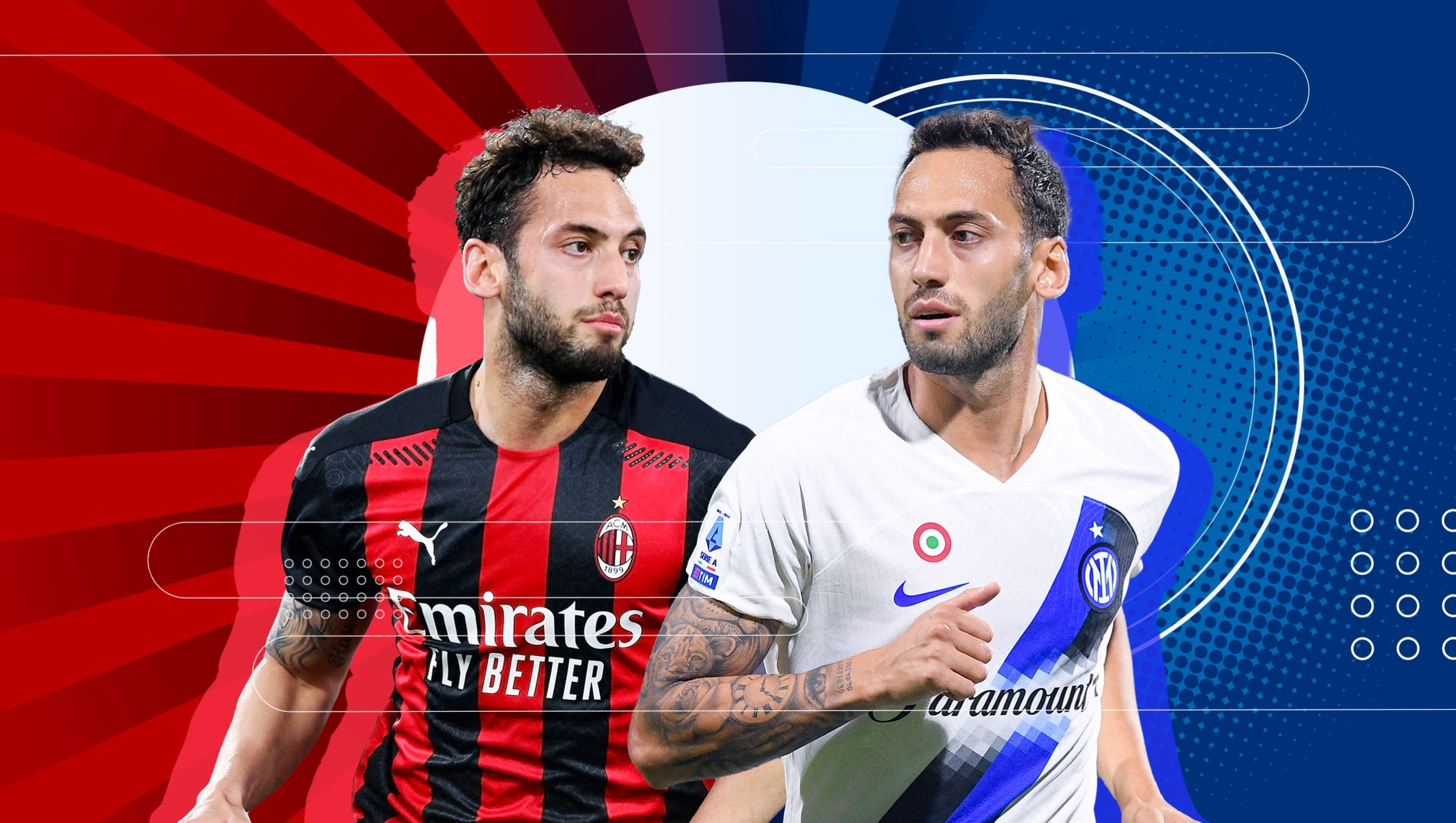 Personaggio Calhanoglu tra Inter e Milan (le due versioni contro)