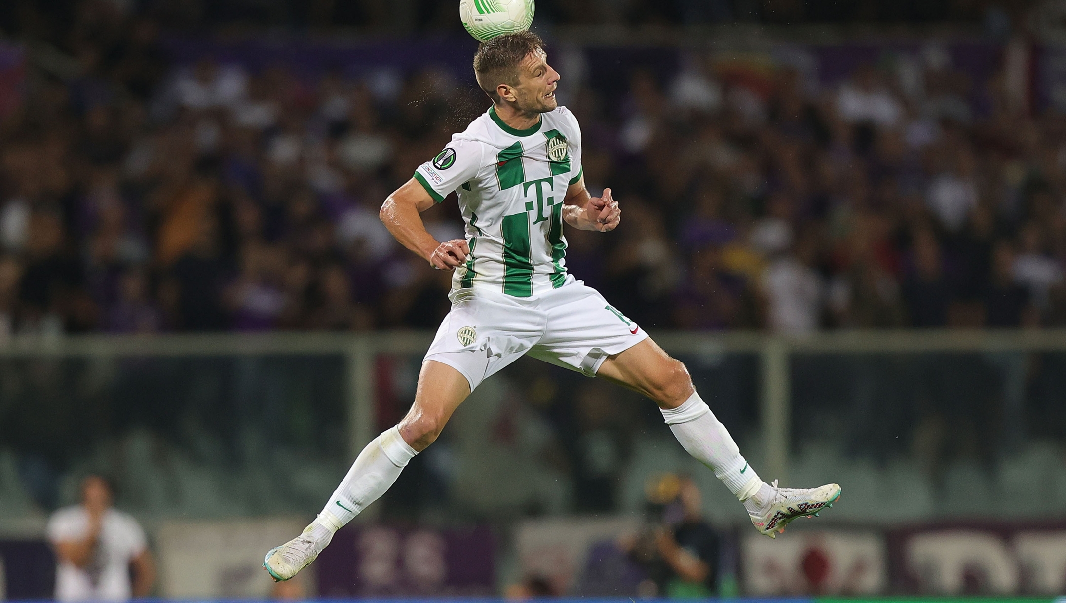 FLORENCE, ITALY - OCTOBER 5: Barnabas Varga of Ferencvarosi TC in action during the UEFA Europa Conference League match between ACF Fiorentina and Ferencvarosi TC at Stadio Artemio Franchi on October 5, 2023 in Florence, Italy. (Photo by Gabriele Maltinti/Getty Images)