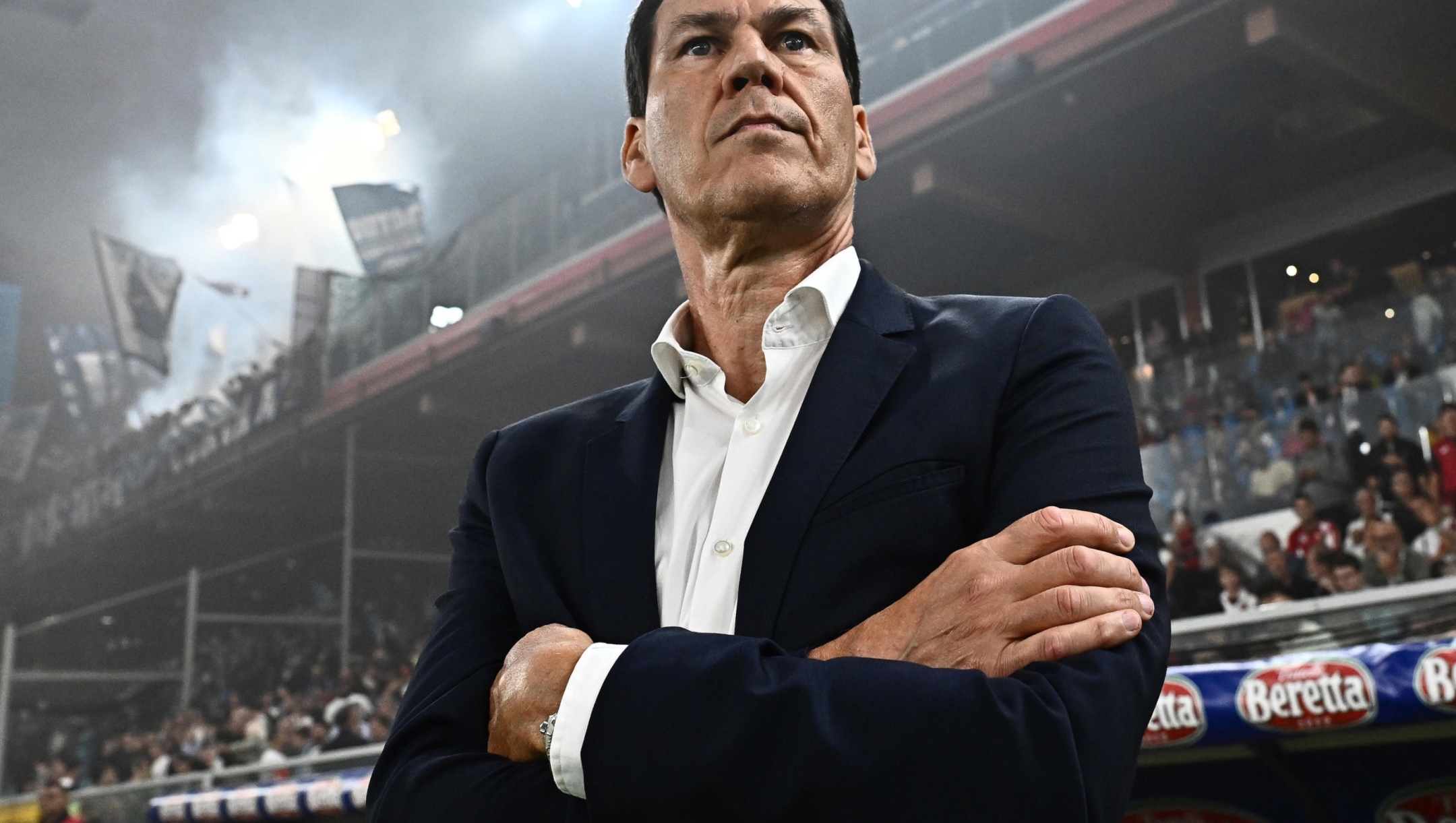 Napoli's Rudi Garcia gesture during the Italian Serie A match, Genoa CFC vs Ssc Napoli at Luigi Ferraris stadium in Genoa, Italy, 16 september 2023. ANSA/LUCA ZENNARO