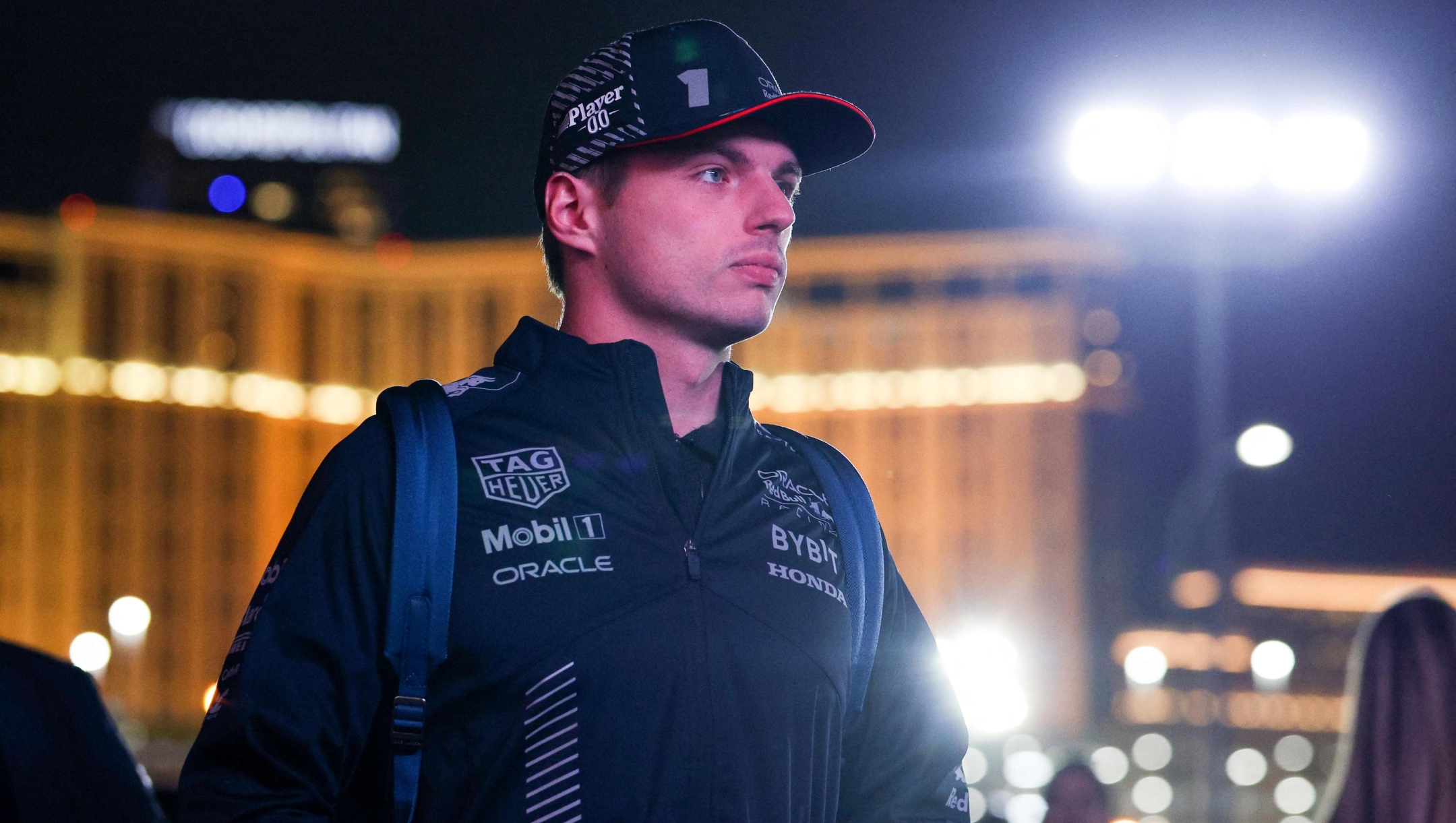 LAS VEGAS, NEVADA - NOVEMBER 15: Max Verstappen of the Netherlands and Oracle Red Bull Racing walks in the Paddock during previews ahead of the F1 Grand Prix of Las Vegas at Las Vegas Strip Circuit on November 15, 2023 in Las Vegas, Nevada.   Jared C. Tilton/Getty Images/AFP (Photo by Jared C. Tilton / GETTY IMAGES NORTH AMERICA / Getty Images via AFP)