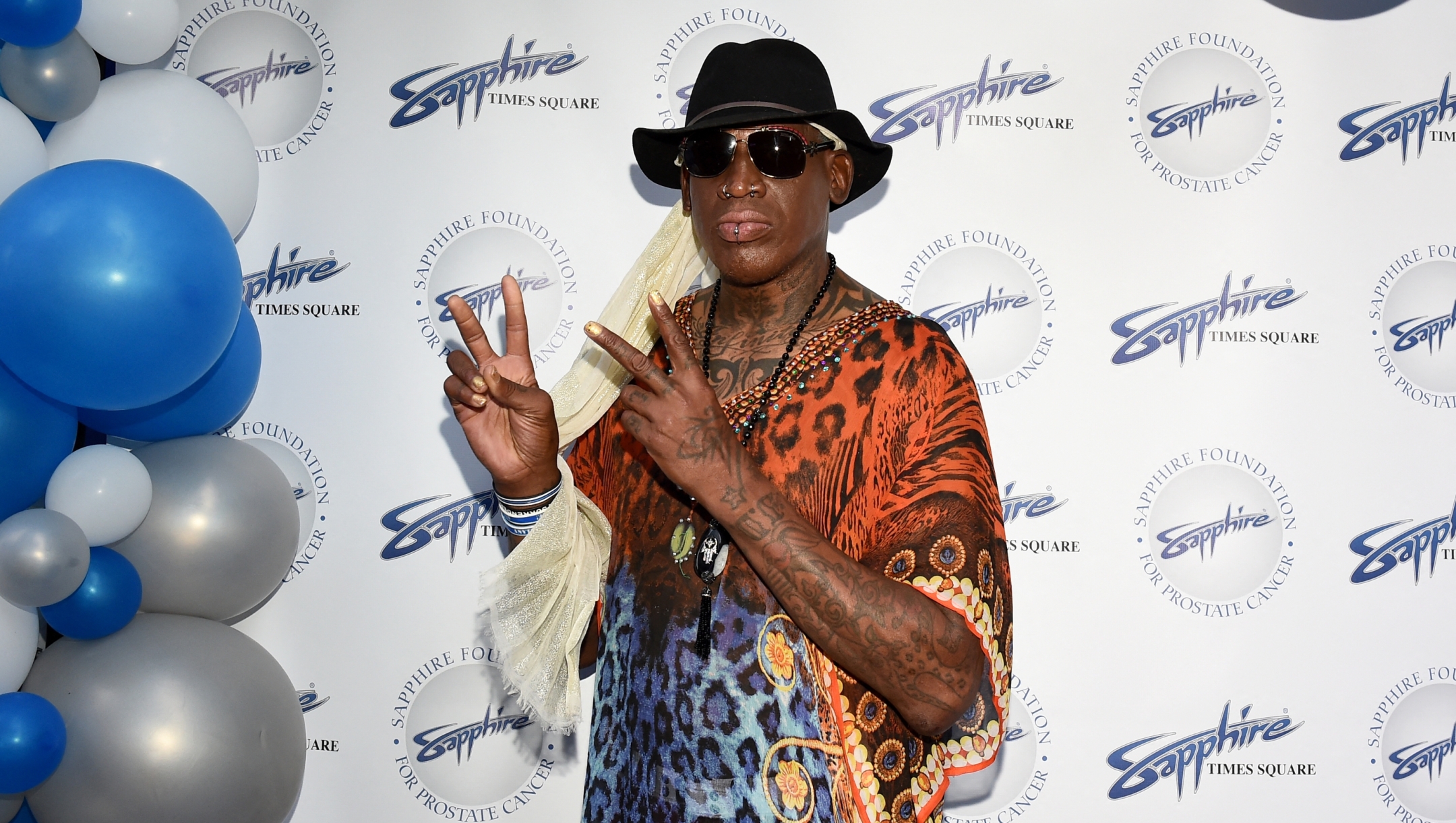 NEW YORK, NEW YORK - AUGUST 15: Dennis Rodman attends Sapphire Gentlemen's Club Debuts New Times Square Location on August 15, 2019 in New York City.   Ilya S. Savenok/Getty Images for Sapphire Gentlemen's Club/AFP (Photo by Ilya S. Savenok / GETTY IMAGES NORTH AMERICA / Getty Images via AFP)