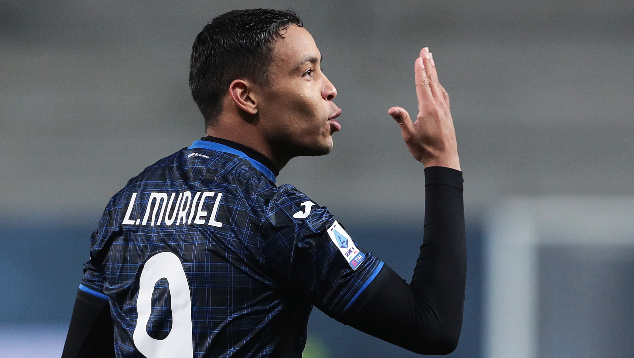 BERGAMO, ITALY - DECEMBER 18: Luis Muriel of Atalanta BC celebrates after scoring their team's first goal during the Serie A TIM match between Atalanta BC and US Salernitana at Gewiss Stadium on December 18, 2023 in Bergamo, Italy. (Photo by Emilio Andreoli/Getty Images)