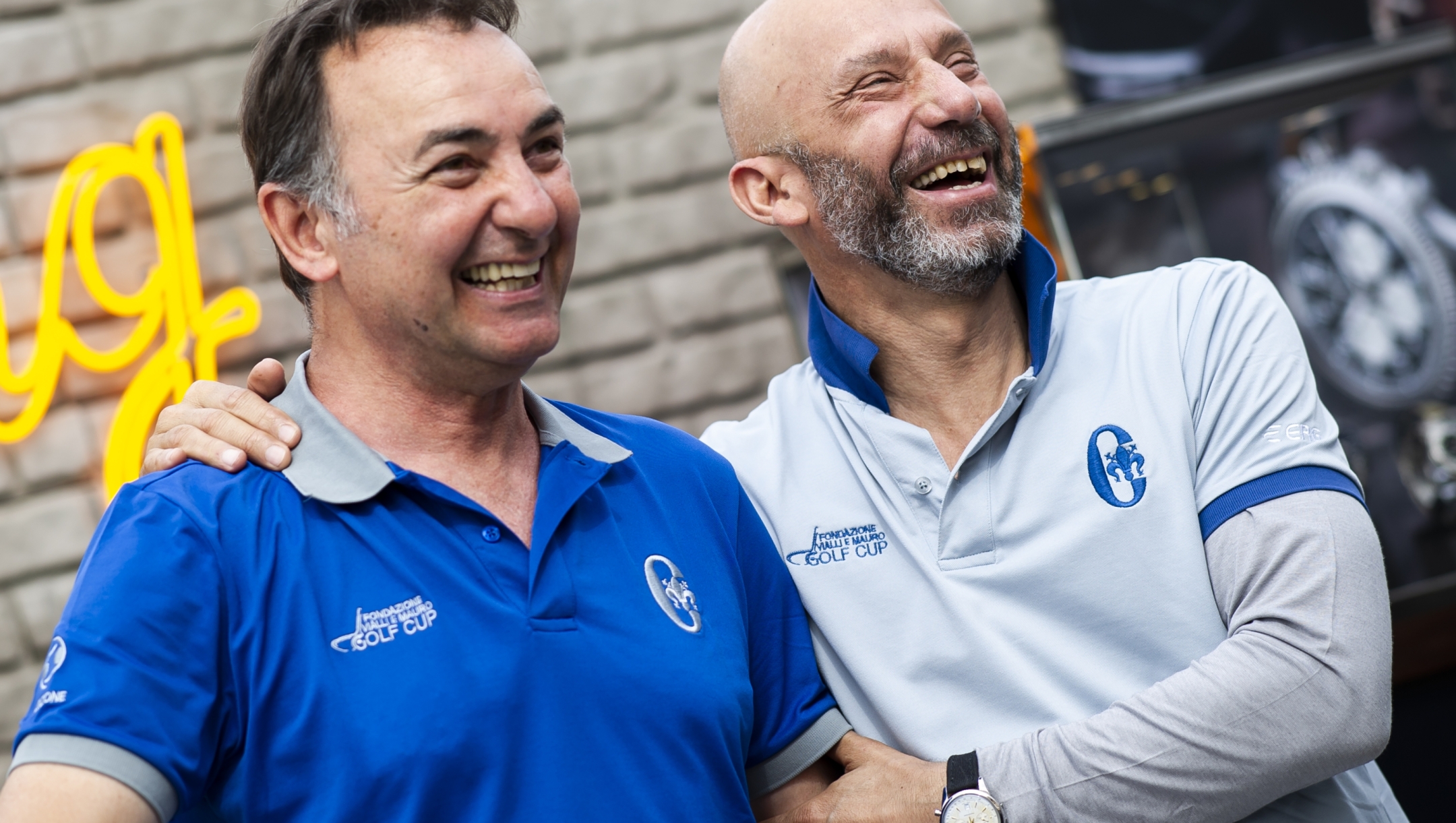 TURIN, ITALY - MAY 28:  Former football players Massimo Mauro and Gianluca Vialli attend the competition during the Fondazione Vialli Mauro ProAm Golf Cup on May 28, 2018 in Capriate d'Orba, Alessandria, Italy.  (Photo by Giorgio Perottino/Getty Images)