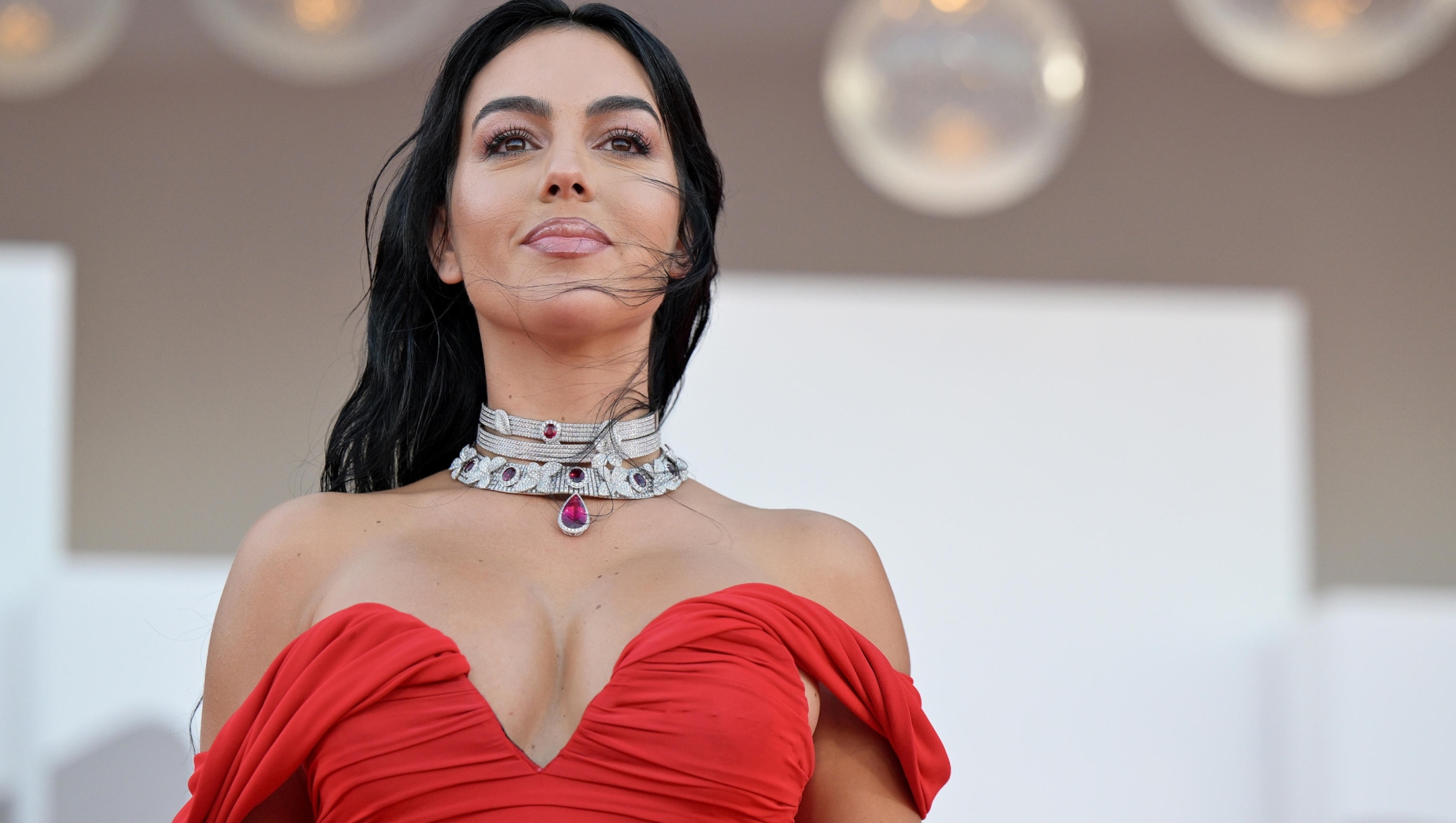 Georgina Rodriguez arrives for the premiere of 'Enea' during the 80th Venice Film Festival in Venice, Italy, 05 September 2023. The movie is presented in the official competition 'Venezia 80' at the festival running from 30 August to 09 September 2023.  ANSA/ETTORE FERRARI