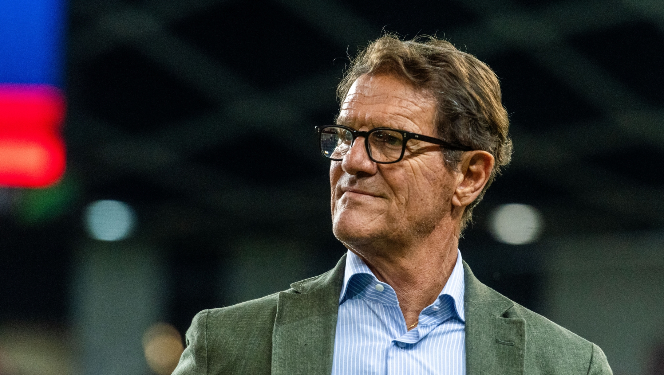 LJUBLJANA, SLOVENIA - SEPTEMBER 15:  Fabio Capello of Italy managing the Red Team during a charity match for the Slovenian flood victims on September 15, 2023 in Ljubljana, Slovenia. In August 2023 major floods occurred in two-thirds of the Slovenian territory due to heavy rain. Deemed as the worst natural disaster of the country. (Photo by Jurij Kodrun/Getty Images)