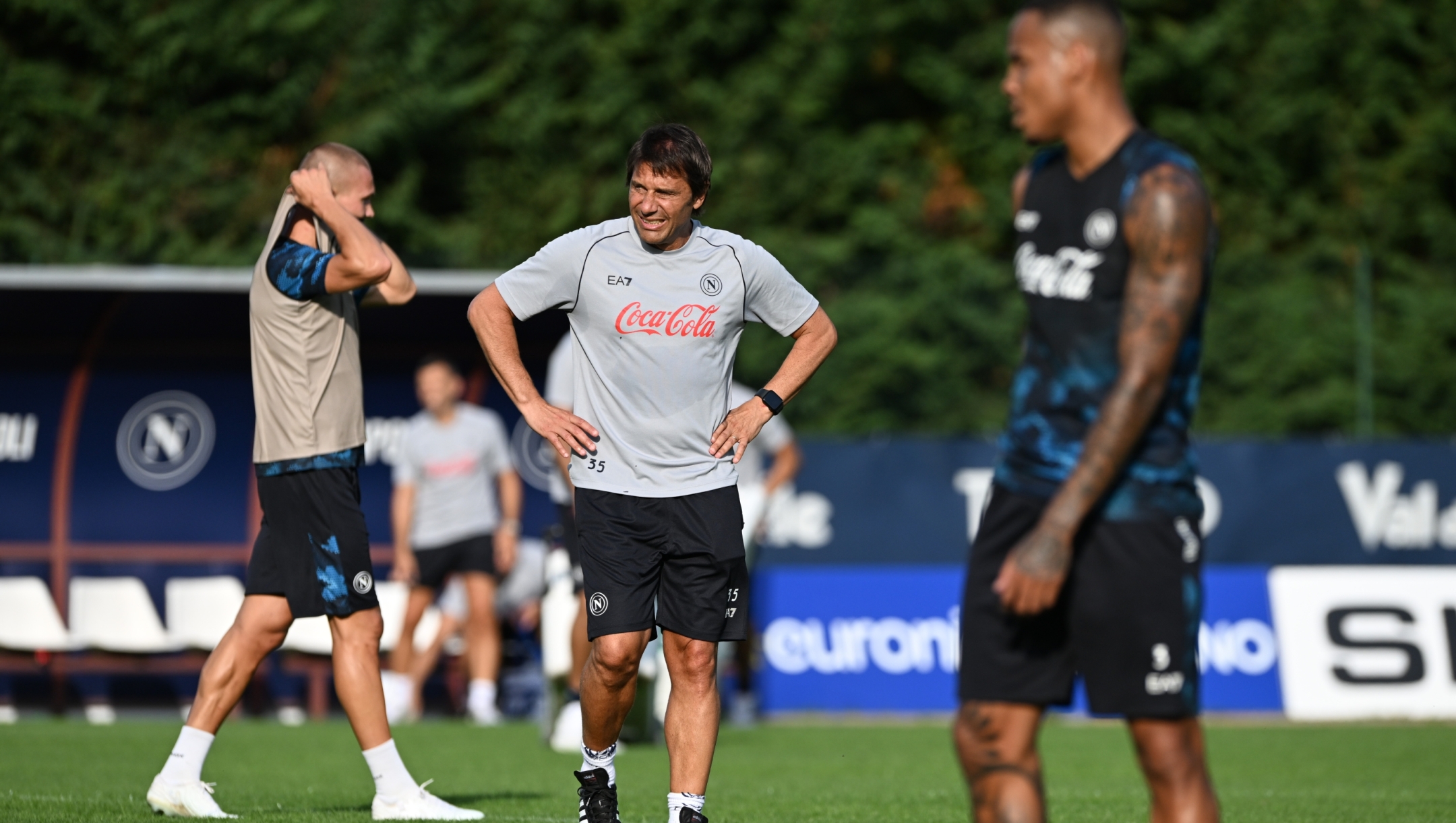 DIMARO, ITALY - JULY 13: SSC Napoli Head Coach Antonio Conte during the afternoon training session at Dimaro Sport Center, on July 13 2024 in Dimaro, Italy. (Photo by SSC NAPOLI/SSC NAPOLI via Getty Images)