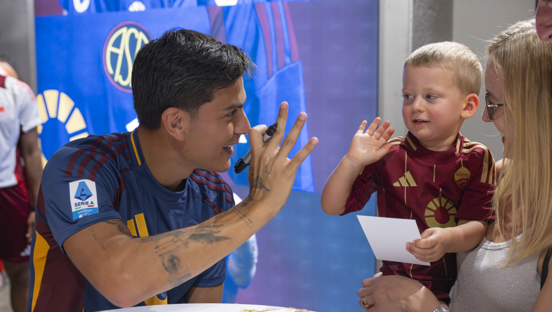 ROME, ITALY - AUGUST 28: AS Roma player Paulo Dybala visits the AS Roma Store on August 28, 2024 in Rome, Italy. (Photo by Luciano Rossi/AS Roma via Getty Images)