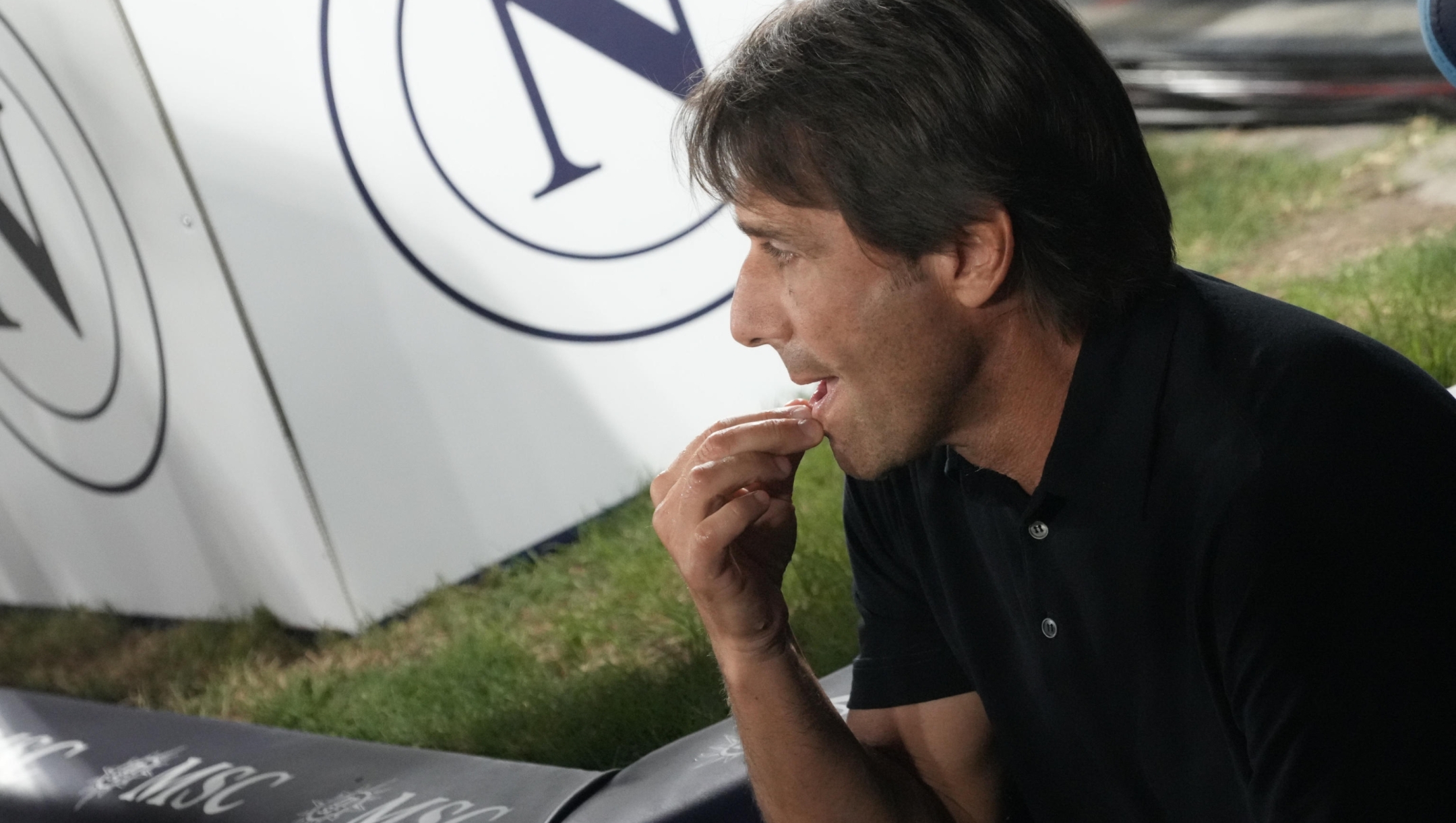 Napoli?s head coach Antonio Conte  during the Italian Serie A soccer match SSC Napoli vs FC Parma at "Diego Armando Maradona" stadium in Naples, Italy, 31 August 2024  ANSA/CESARE ABBATE