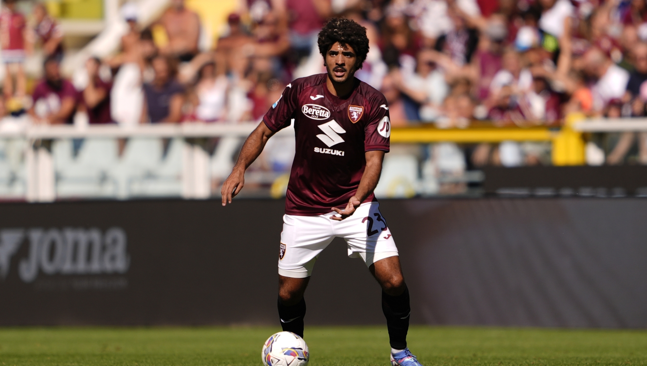 Torino?s Saul Coco  during the Serie A soccer match between Torino FC and Lecce at the Stadio Olimpico Grande Torino in Turin, north west Italy - September 15, 2024. Sport - Soccer EXCLUSIVE TORINO FC (Photo by Fabio Ferrari/LaPresse)