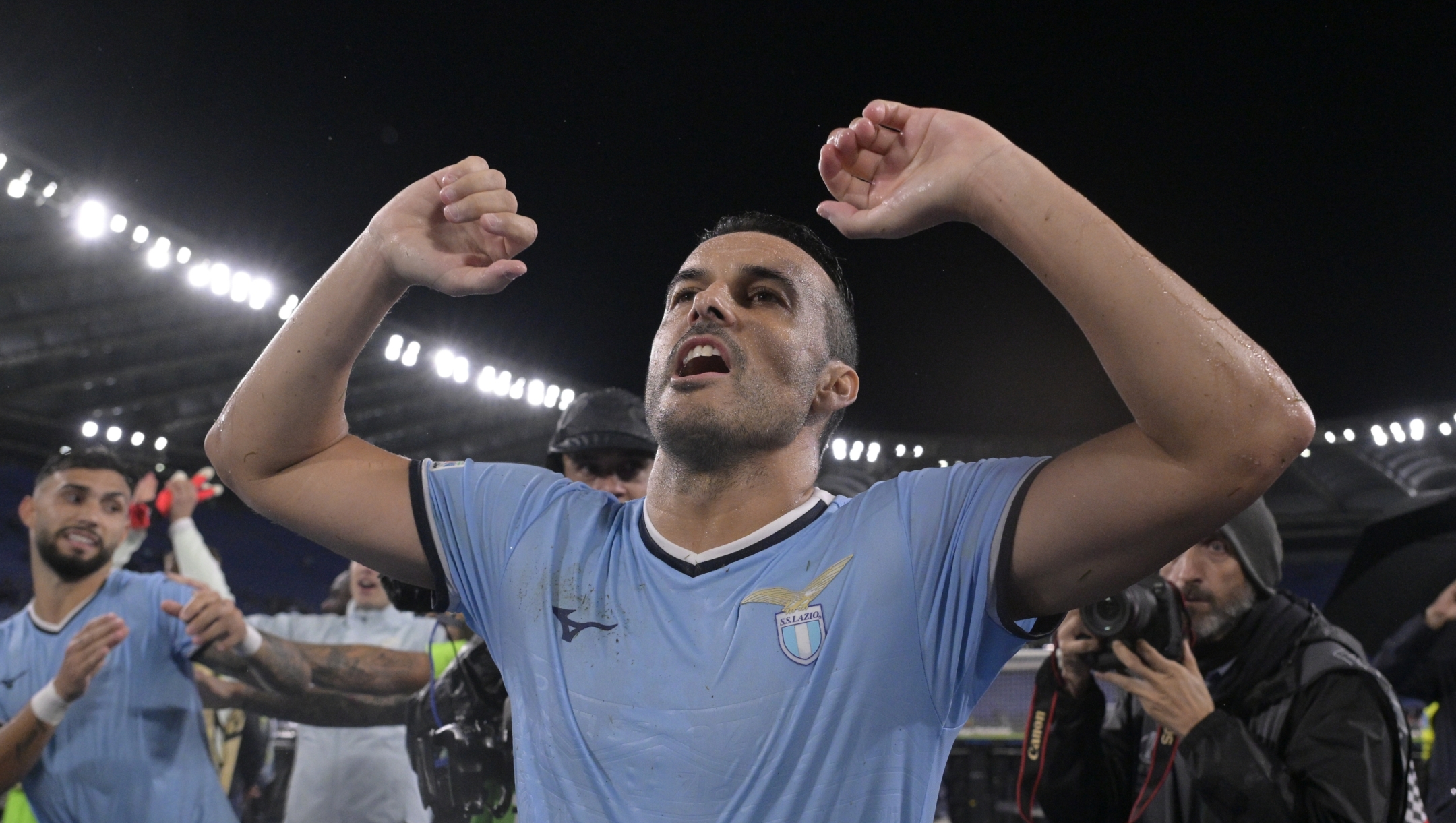 Lazioâs Pedro during the Uefa Europa League soccer match between SS Lazio and Nice at the Rome's Olympic stadium, Italy - Thursday , October 03,  2024.  Sport - Soccer  (Photo by Fabrizio Corradetti/LaPresse)