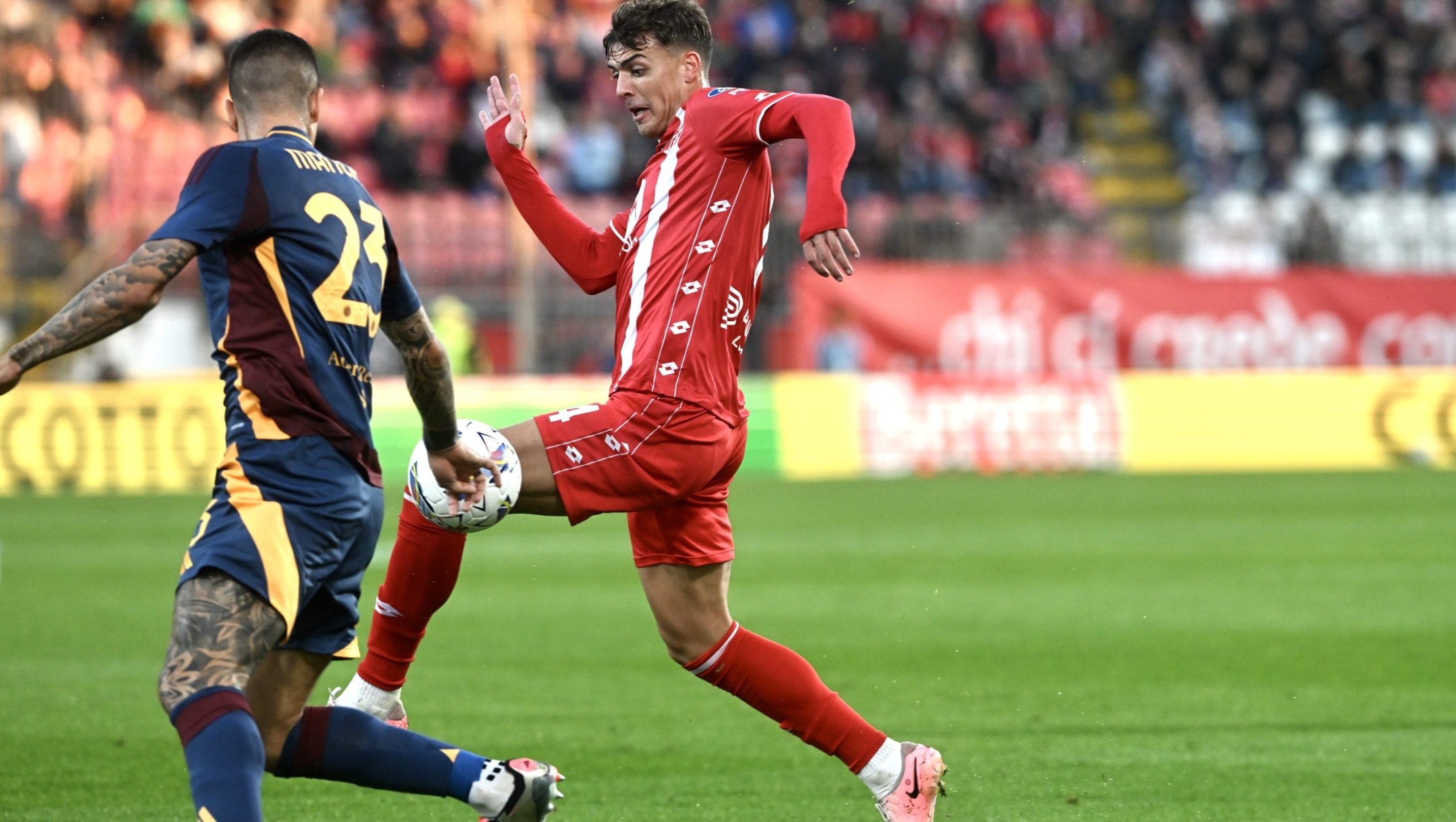 AC Monza's Daniel Maldini during seventh Serie A soccer match between Monza and Roma, at the U-Power Stadium in Monza, Italy - Sunday, October 06, 2024. Sport - Soccer (Photo AC Monza/LaPresse by Studio Buzzi)