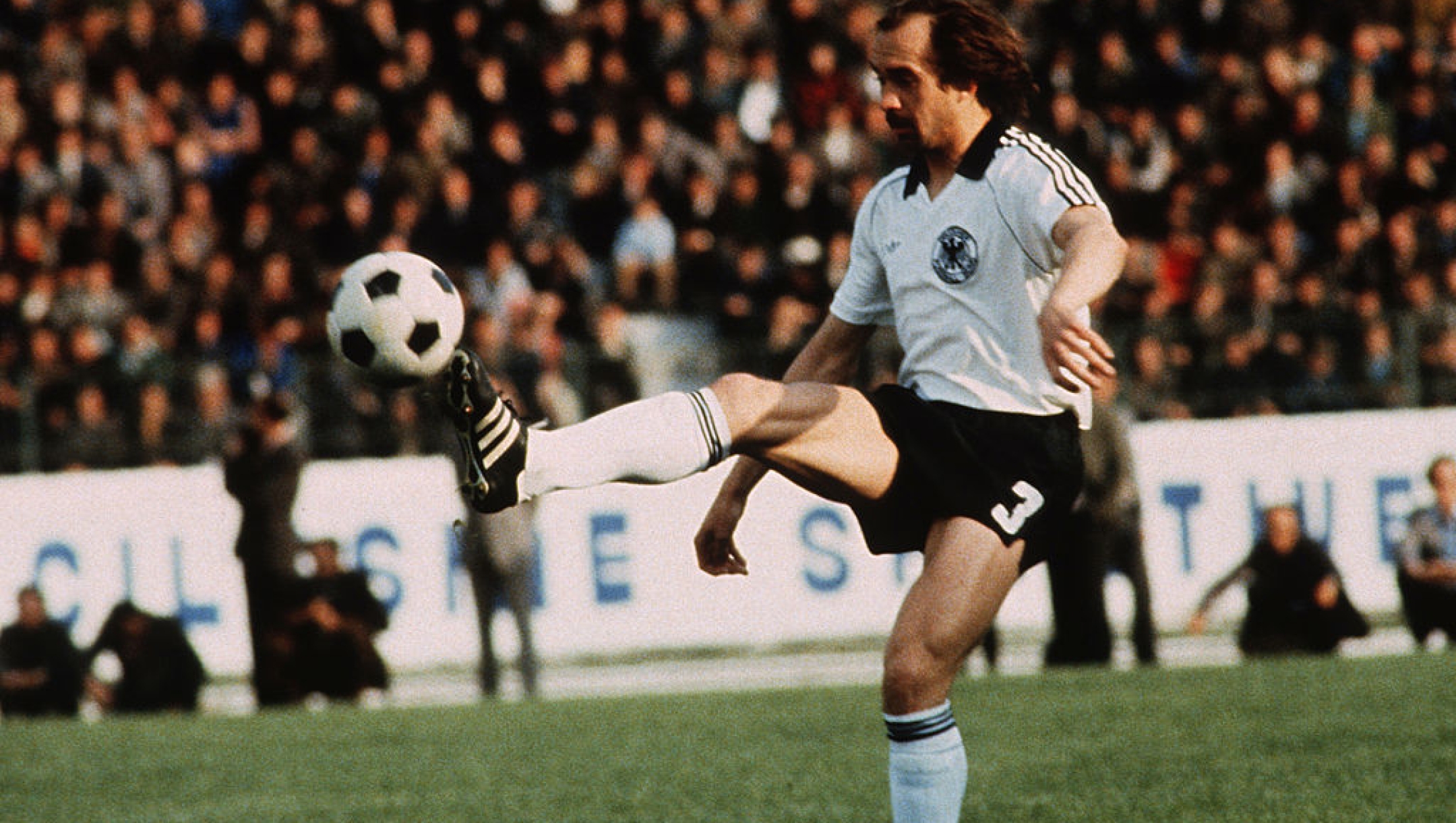 TIRANA, ALBANIA - APRIL 01: Ulli Stielike of Germany in action during the World Cup Qualifying match between Albania and Germany on April 01, 1981 in Tirana, Albania. (Photo by Lutz Bongarts/Bongarts/Getty Images)