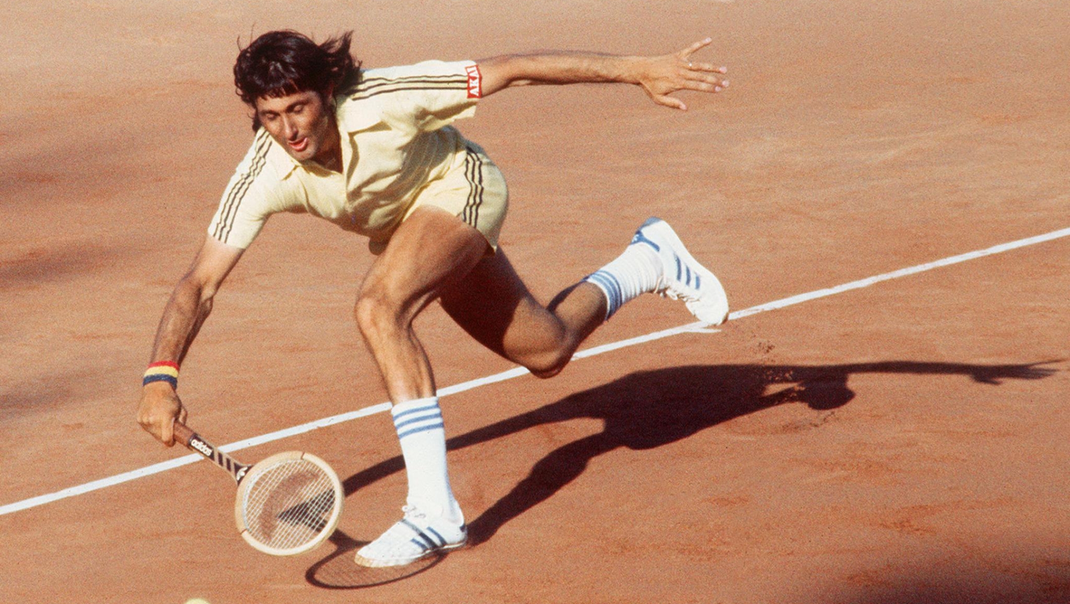 Romanian Ilie Nastase returns a ball during the Paris International tournament in June 1977. Nastase won the Forrest Hills championships in 1972 and the Roland Garros championships in 1973. He also won four times the Masters between 1971 and 1975 and was the world's best player in 1973. / AFP PHOTO