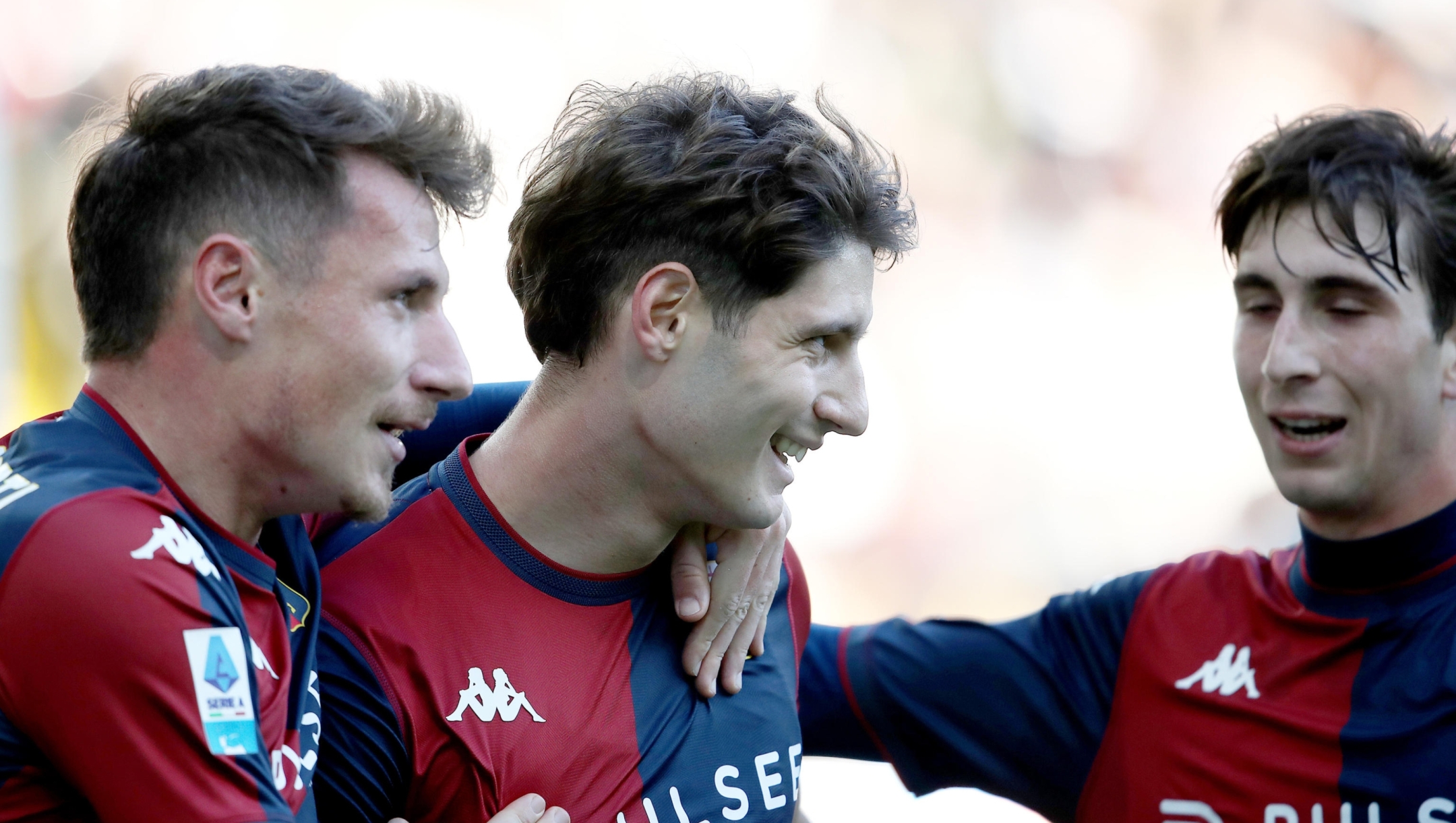 Genoas Alessandro Zanoli jubilates after scoring the goal during the Italian Serie A soccer match Udinese Calcio vs Genoa CFC at the Friuli - Bluenergy Stadium in Udine, Italy, 1 December 2024. ANSA / GABRIELE MENIS