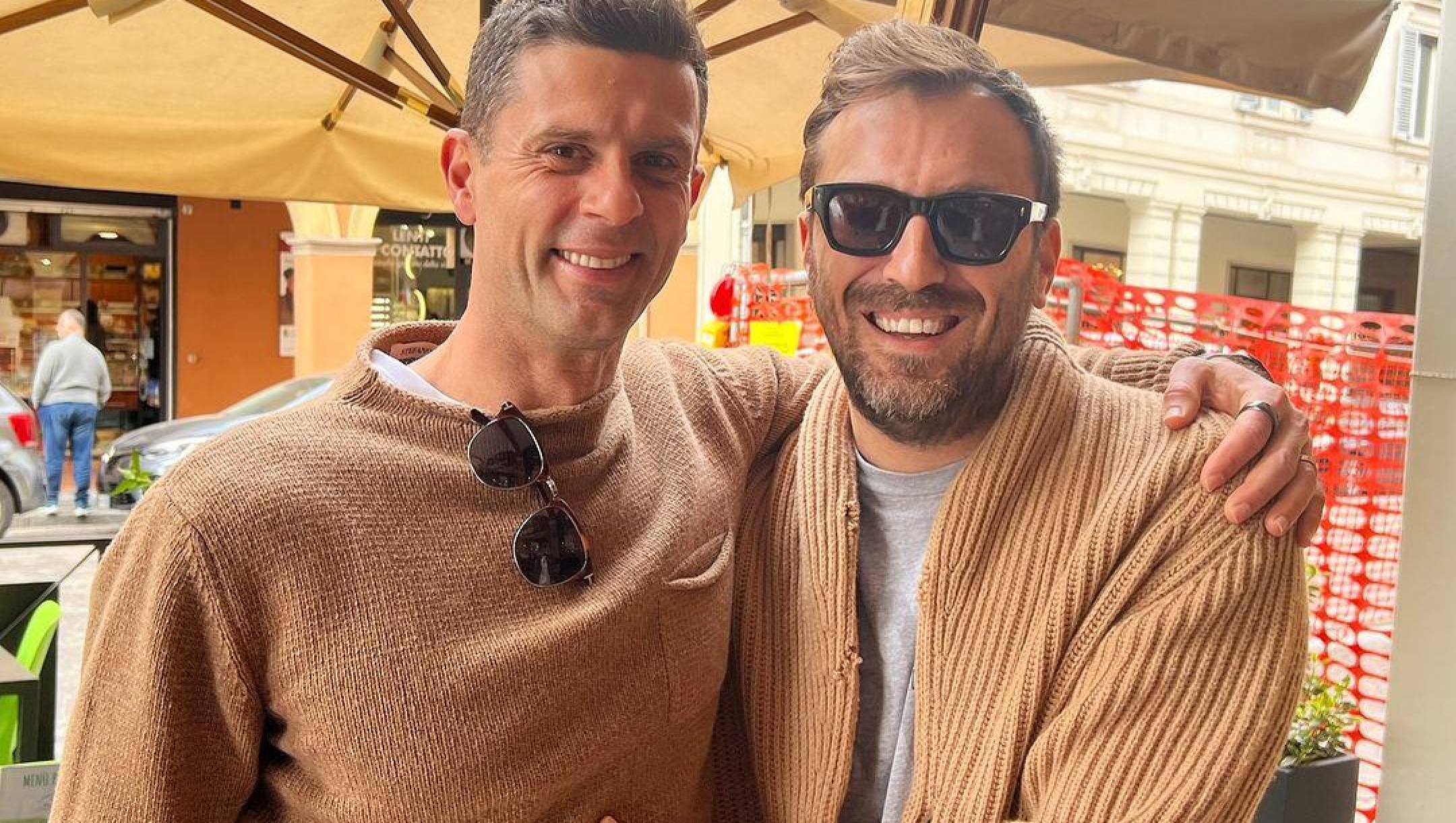 Thiago Motta e il cantante Cesare Cremonini