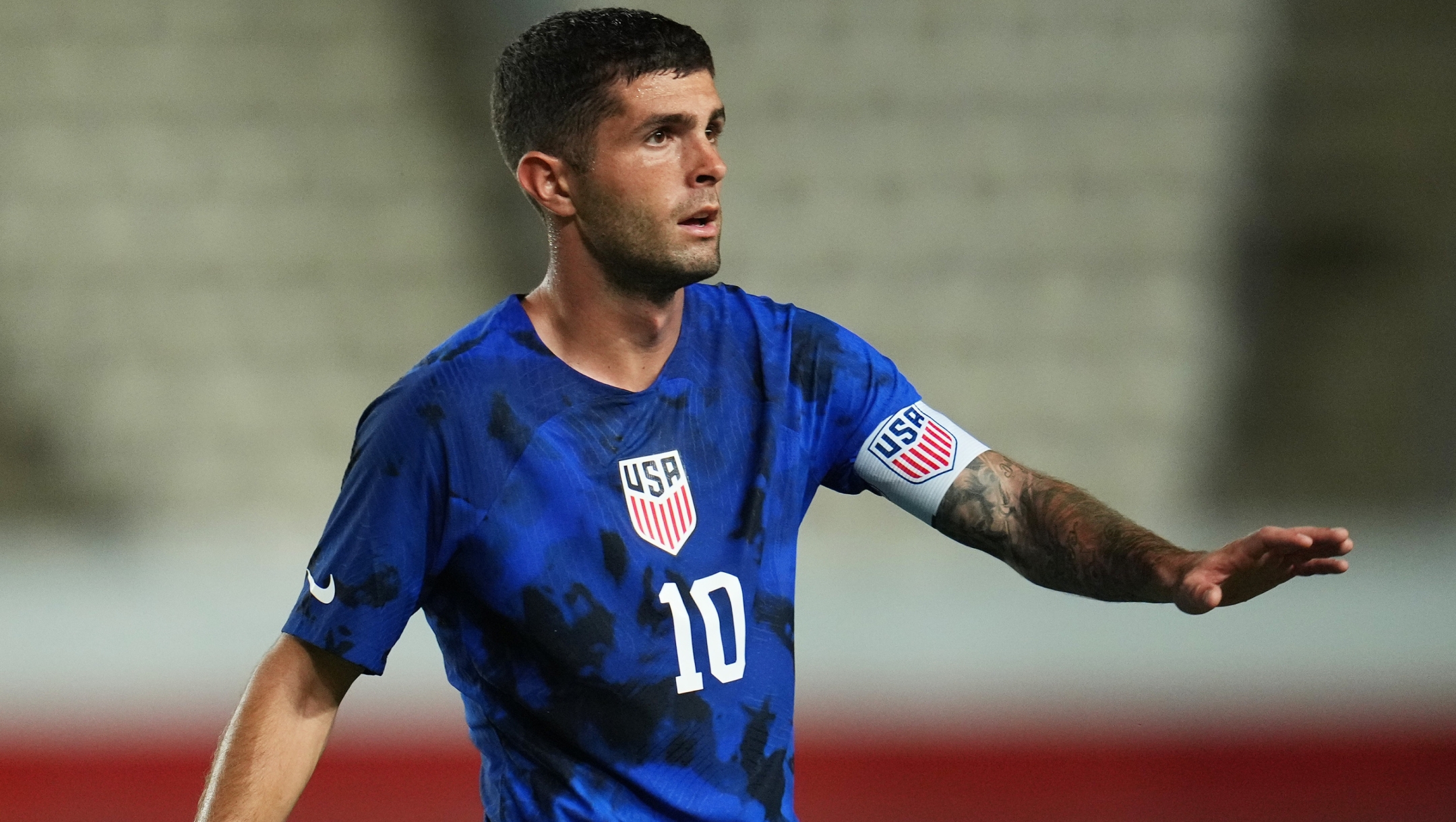 MURCIA, SPAIN - SEPTEMBER 27: Christian Pulisic of The United States reacts during the International Friendly match between Saudi Arabia and United States at Estadio Nueva Condomina on September 27, 2022 in Murcia, Spain. (Photo by Aitor Alcalde/Getty Images)