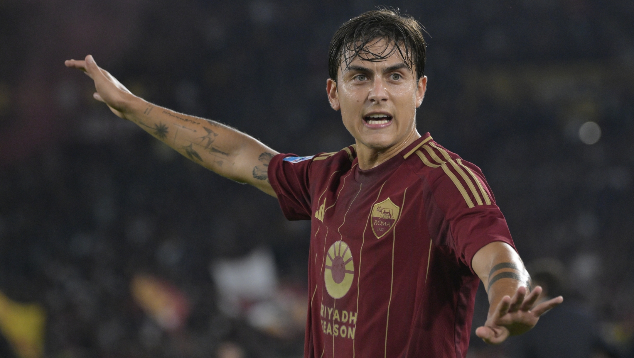 AS Roma's Paulo Dybala during the Serie A Enilive soccer match between AS Roma and Inter at the Rome's Olympic stadium, Italy - Sunday, October 20, 2024. Sport - Soccer. (Photo by Fabrizio Corradetti / LaPresse)