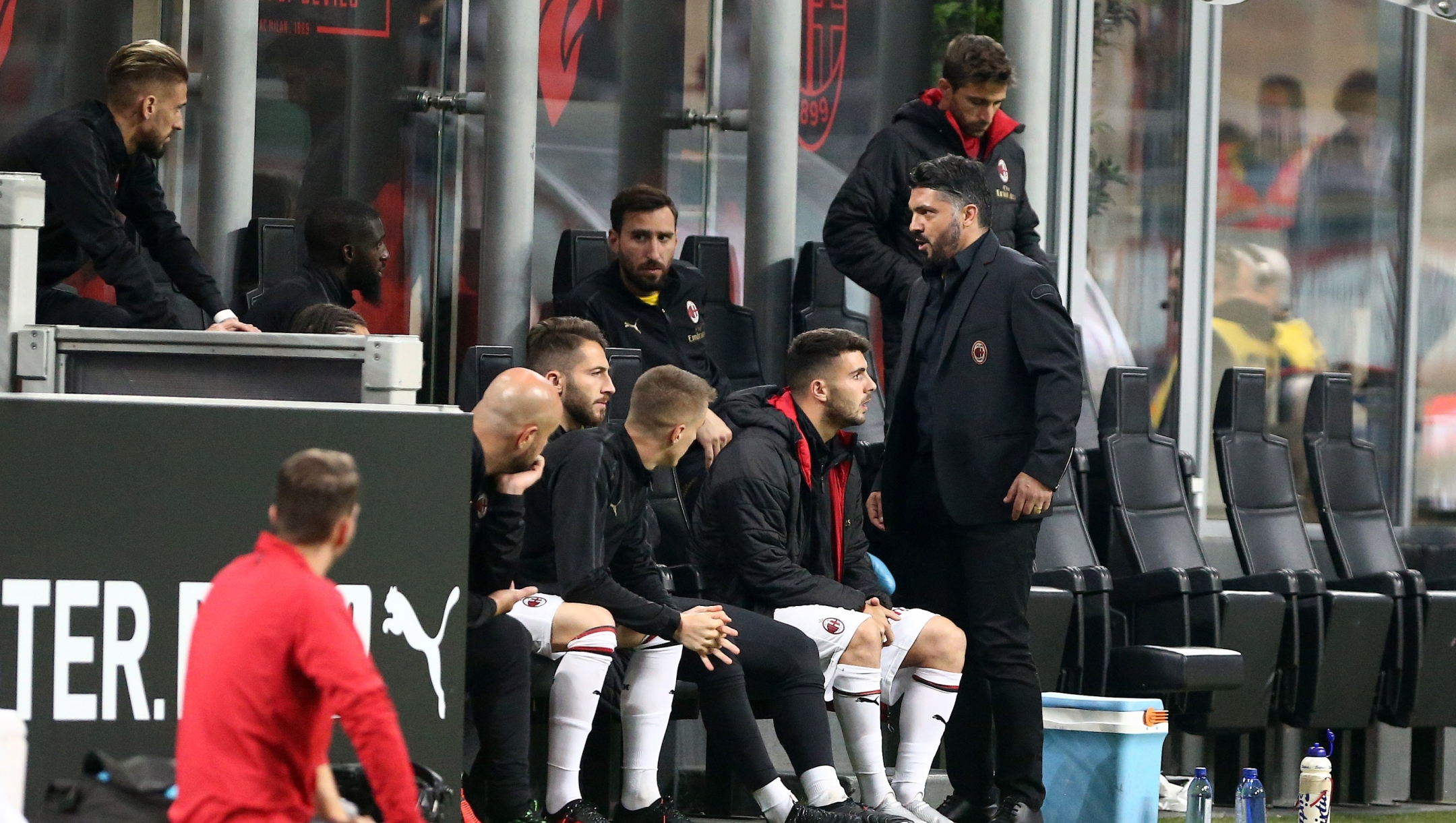 Milan-Bologna - Serie A 2018/19 - 36a giornata - Nella foto: Il litigio tra Gennaro Gattuso  e Tiemoue' Bakayoko