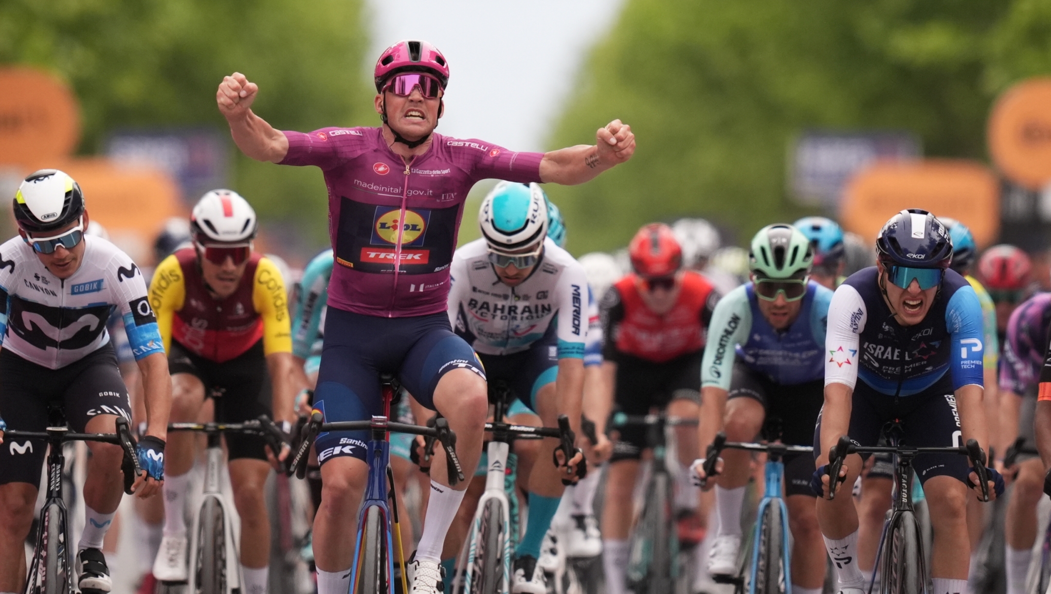 Pedersen Mads of Lidl-Trek stage winner during the stage 3 of the Giro dÕItalia from Valona (Vlore) to Valona (Vlore) Albania - Sunday, May 11, 2025. Sport - cycling. (Photo by Massimo Paolone/LaPresse)