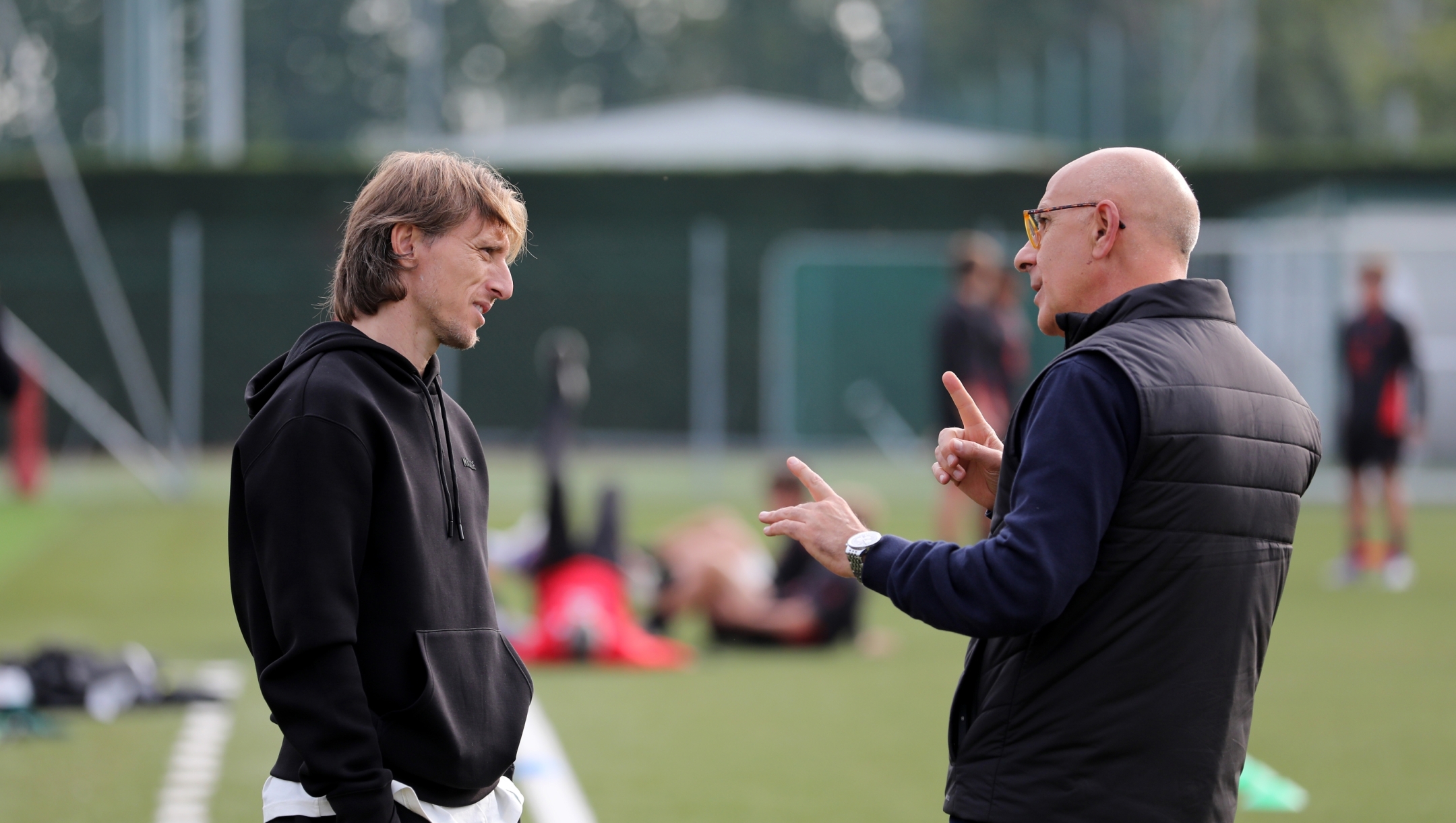 Luka Modric during a visit to the AC Milan Youth & Women Training Center at Vismara PUMA House of Football on October 14, 2025 in Milan, Italy. (Photo by Vincenzo Lombardo/AC Milan via Getty Images)