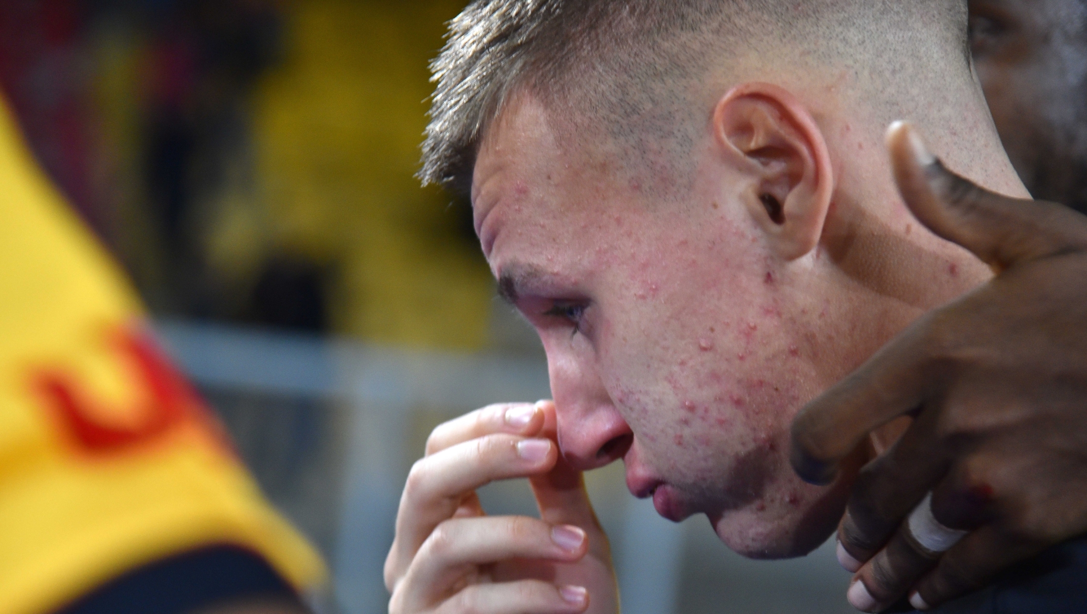 Lecceâ&#128;&#153;s centre foward Francesco Camarda (22 US Lecce) cries after missing the penalty kick during the Serie A Enilive soccer matchday 9 between US Lecce and SSC Napoli at the Via del Mare Stadium in Lecce, Italy, Tuesday, October 28, 2025. (Credit Image: Â© Giovanni Evangelista/LaPresse)