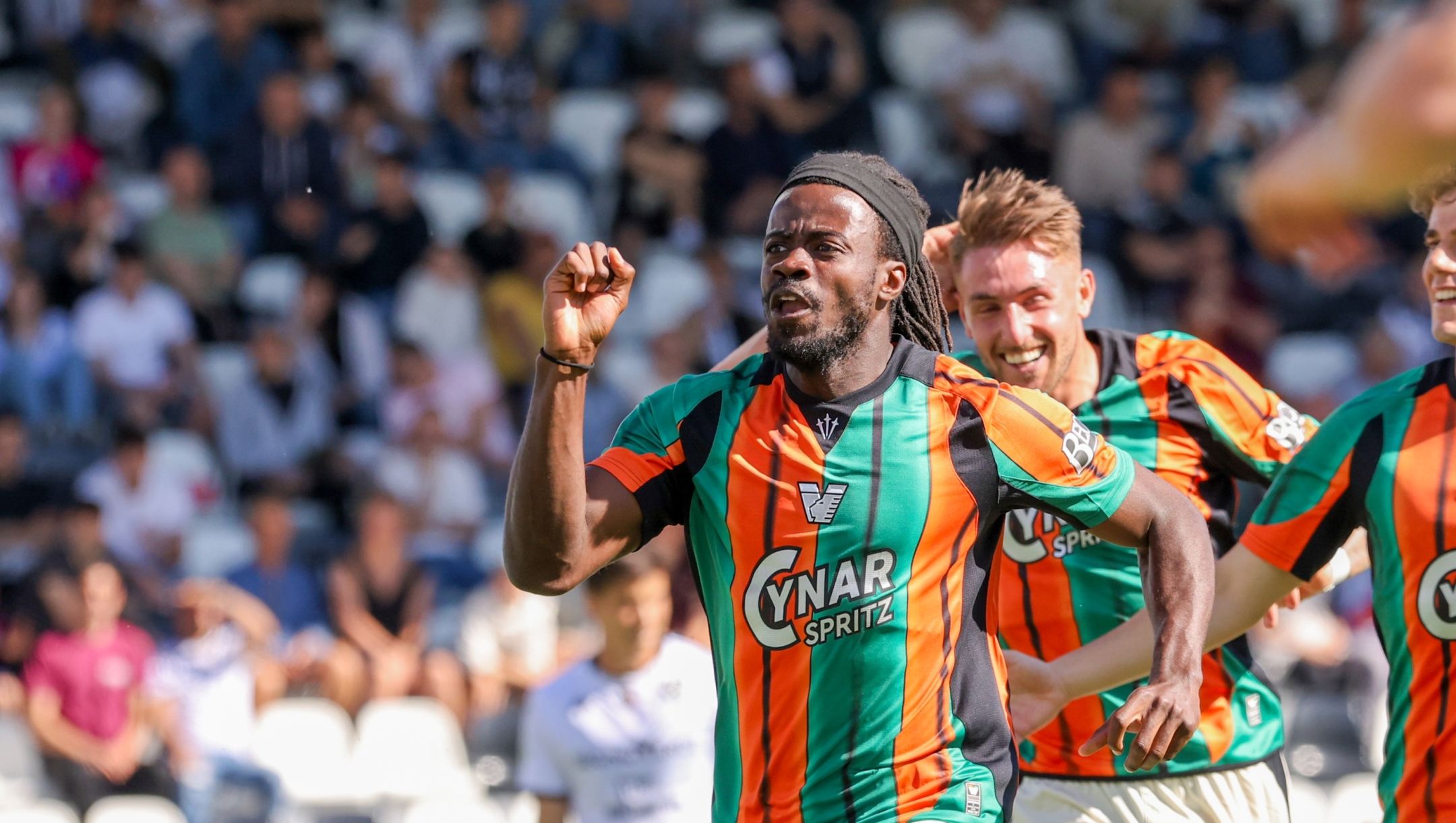 Veneziaâ€™s Richie Sagrado celebrates after scoring a goal for his team during the Serie B soccer match between Sampdoria and Sudtirol at the Luigi Ferraris Stadium in Genova, Italy - Friday, May 01, 2026. Sport - Soccer . (Photo by Tano Pecoraro/Lapresse)